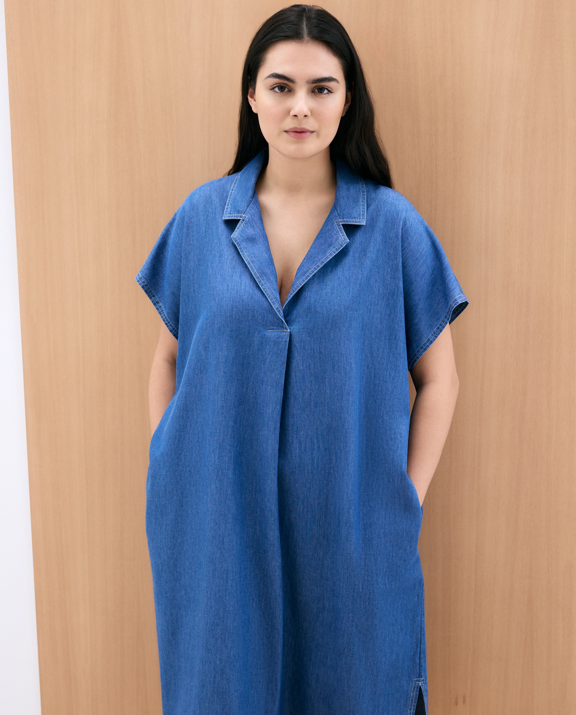Vestido de Tencel 400 Azul-2