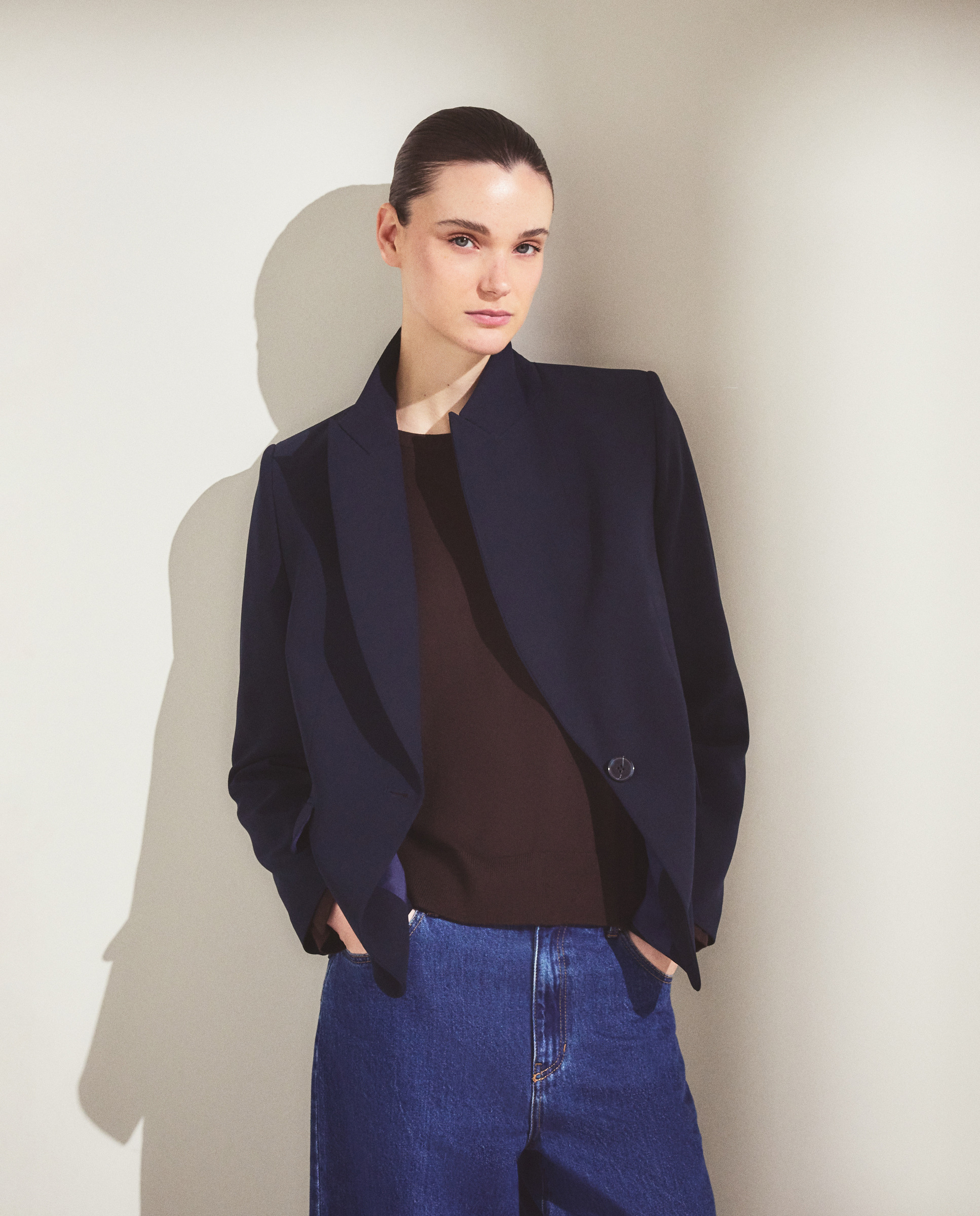 Blazer Liso com Aba Azul-marinho-2