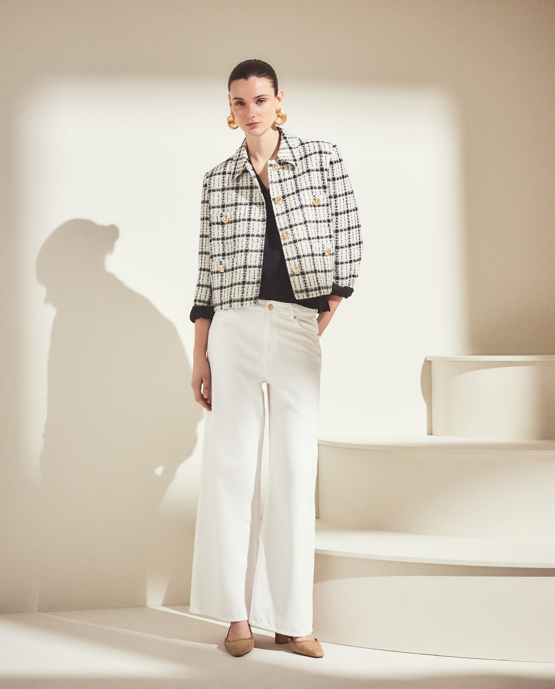 Casaco tweed com fantasia 120 Cru-2