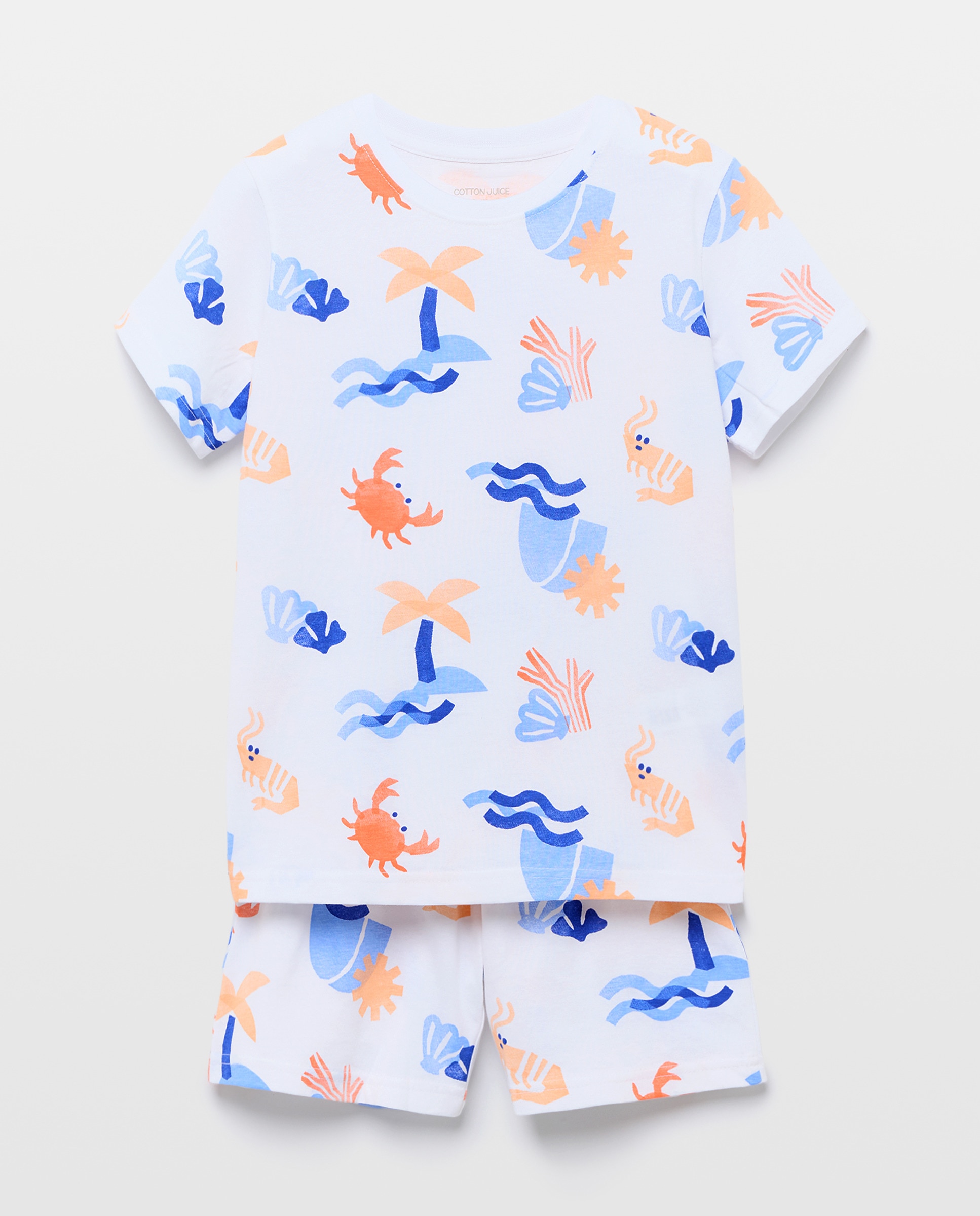 Pijama Curto com Estampado de Fantasia Cotton Juice Branco-5