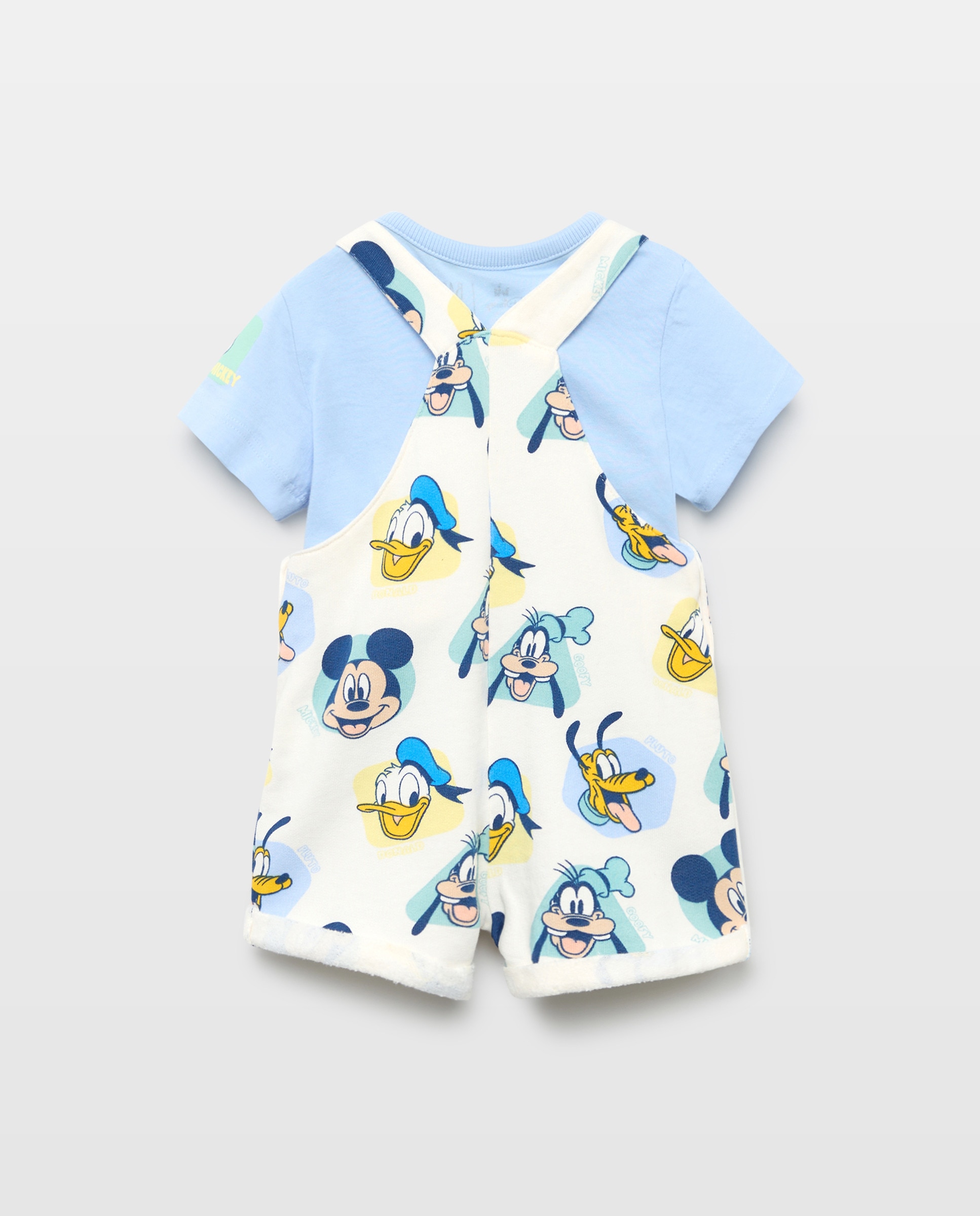 Jardineiras e T-shirt de Manga Curta de Bebé Mickey Baby El Corte Inglés Branco-marfim-2
