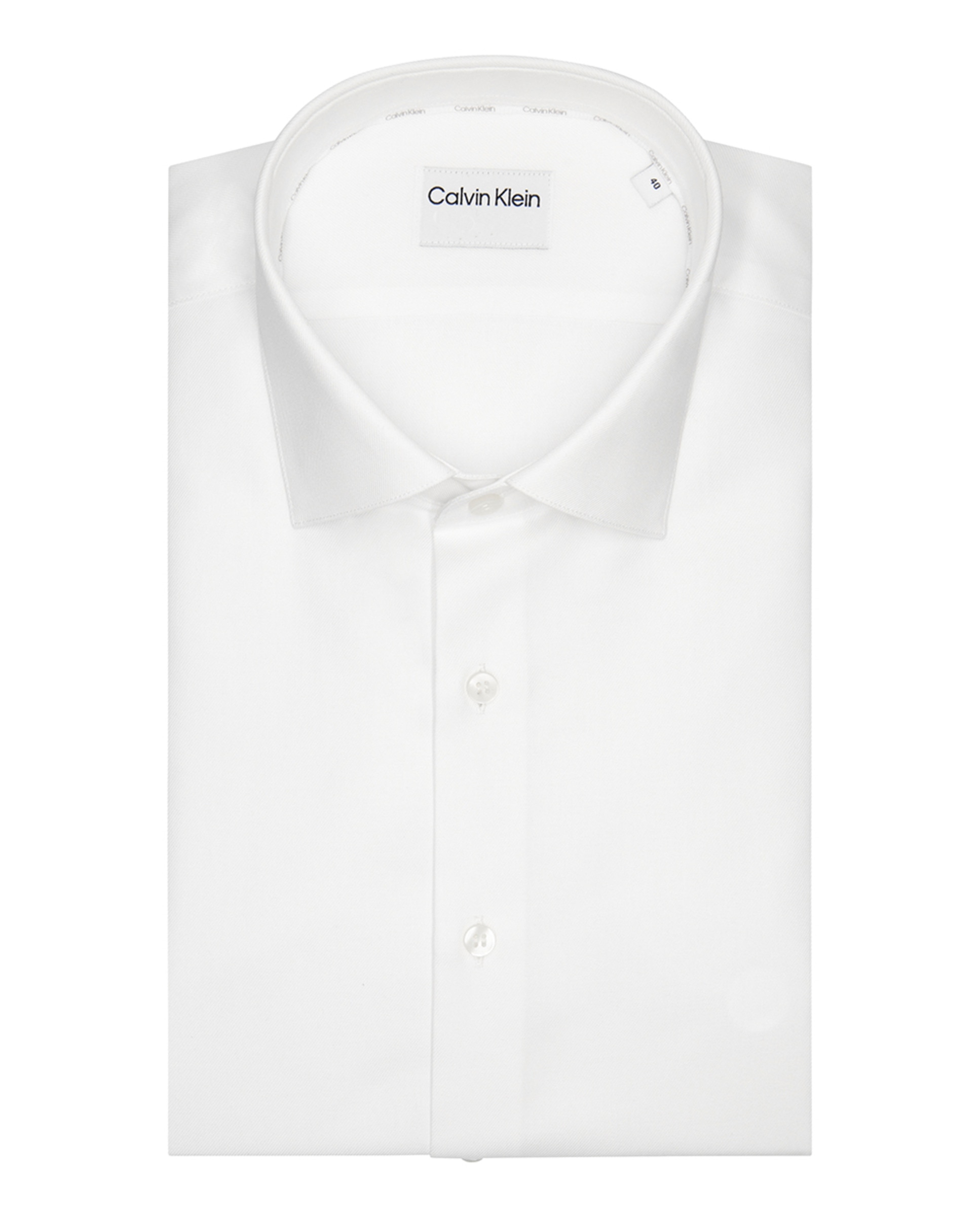 Camisa de hombre de vestir regular lisa - Calvin Klein - Blanco Blanco-1