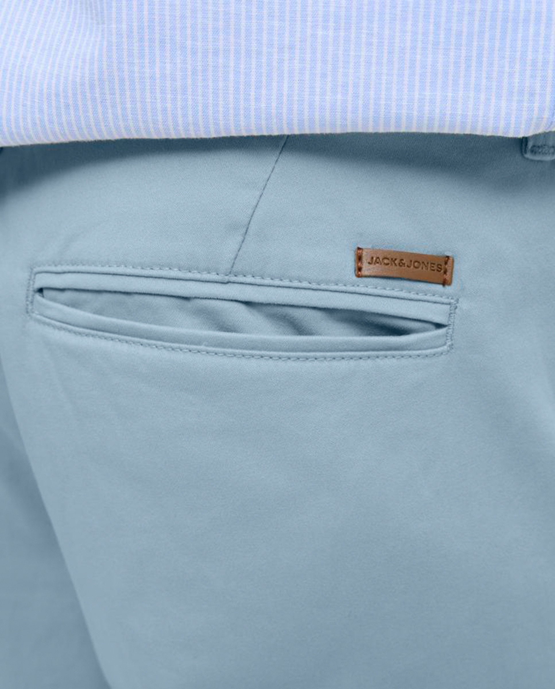 Calças chino de homem slim Azul-claro-6