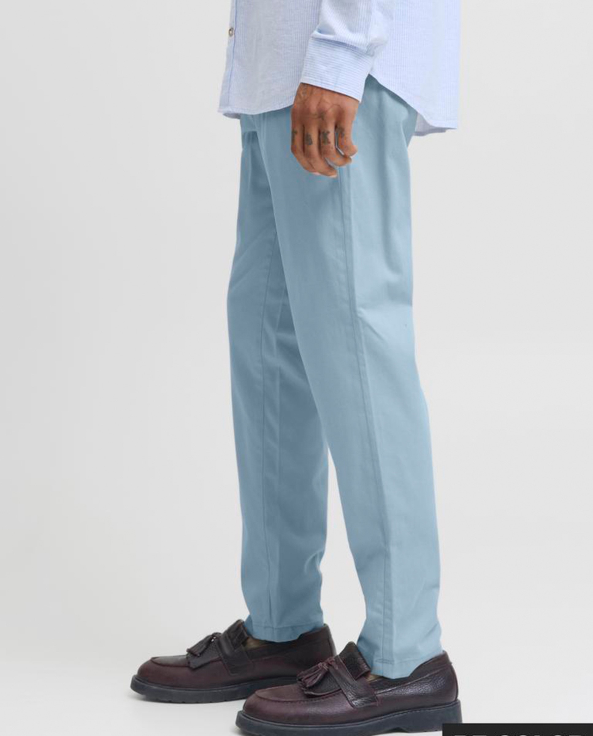 Calças chino de homem slim Azul-claro-5