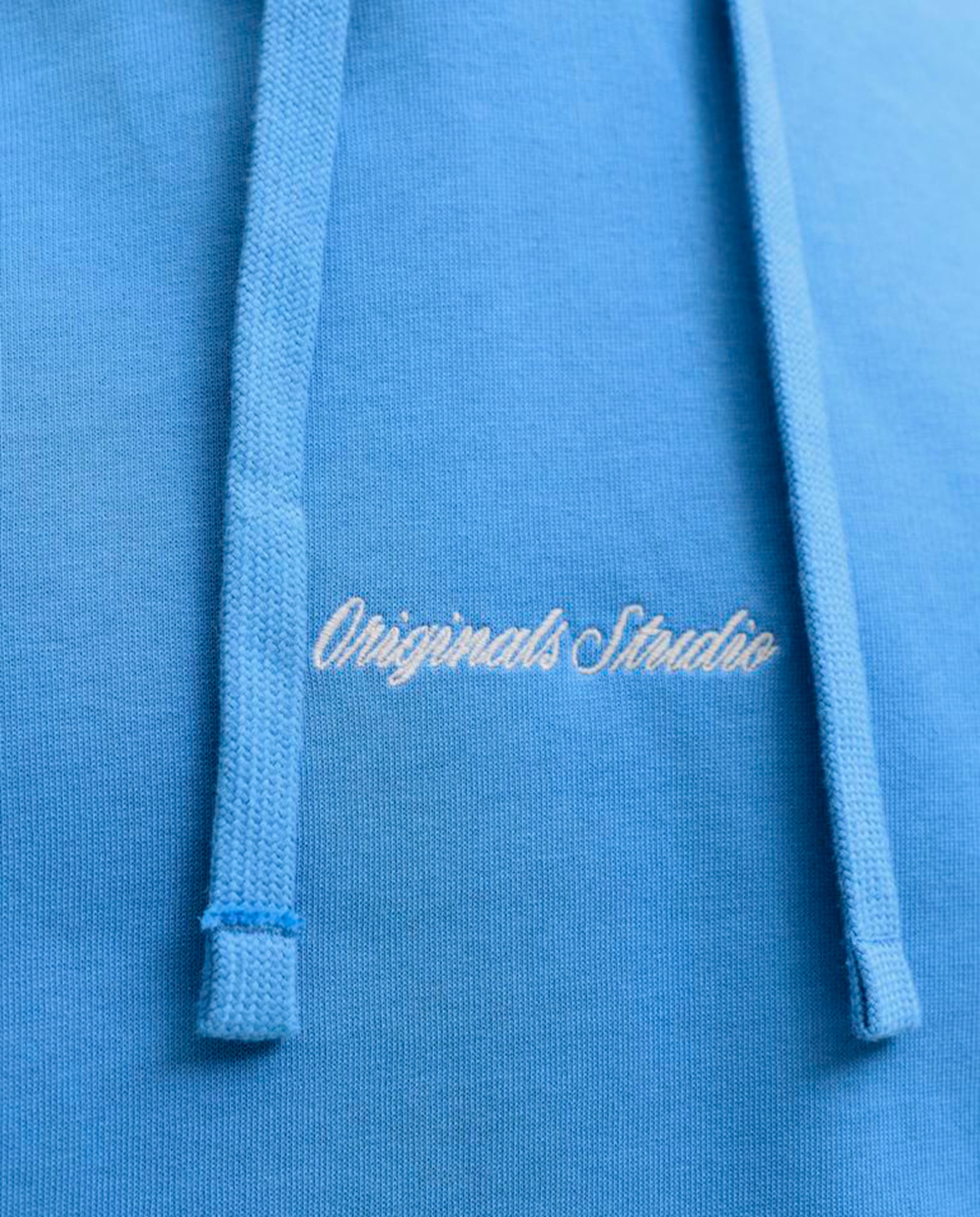 Sweatshirt com Capuz e Bolso Azul-5