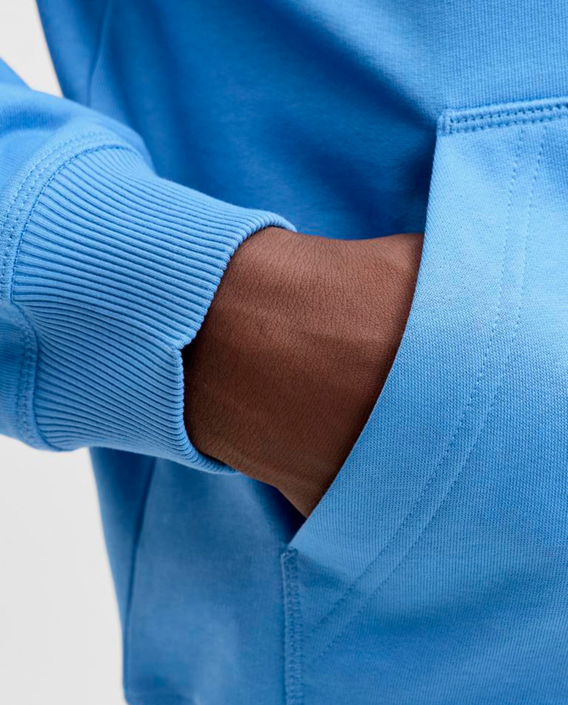 Sweatshirt com Capuz e Bolso Azul-4