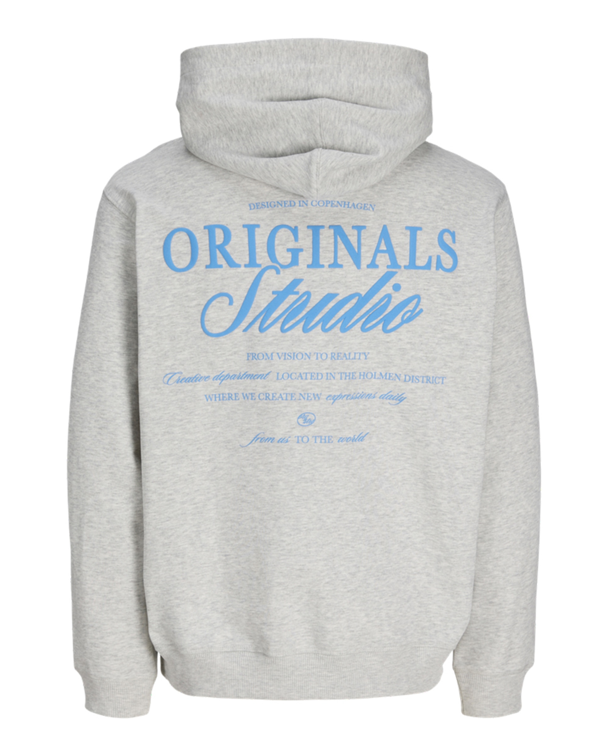 Sweatshirt com Capuz e Estampado Traseiro Cinzento-7