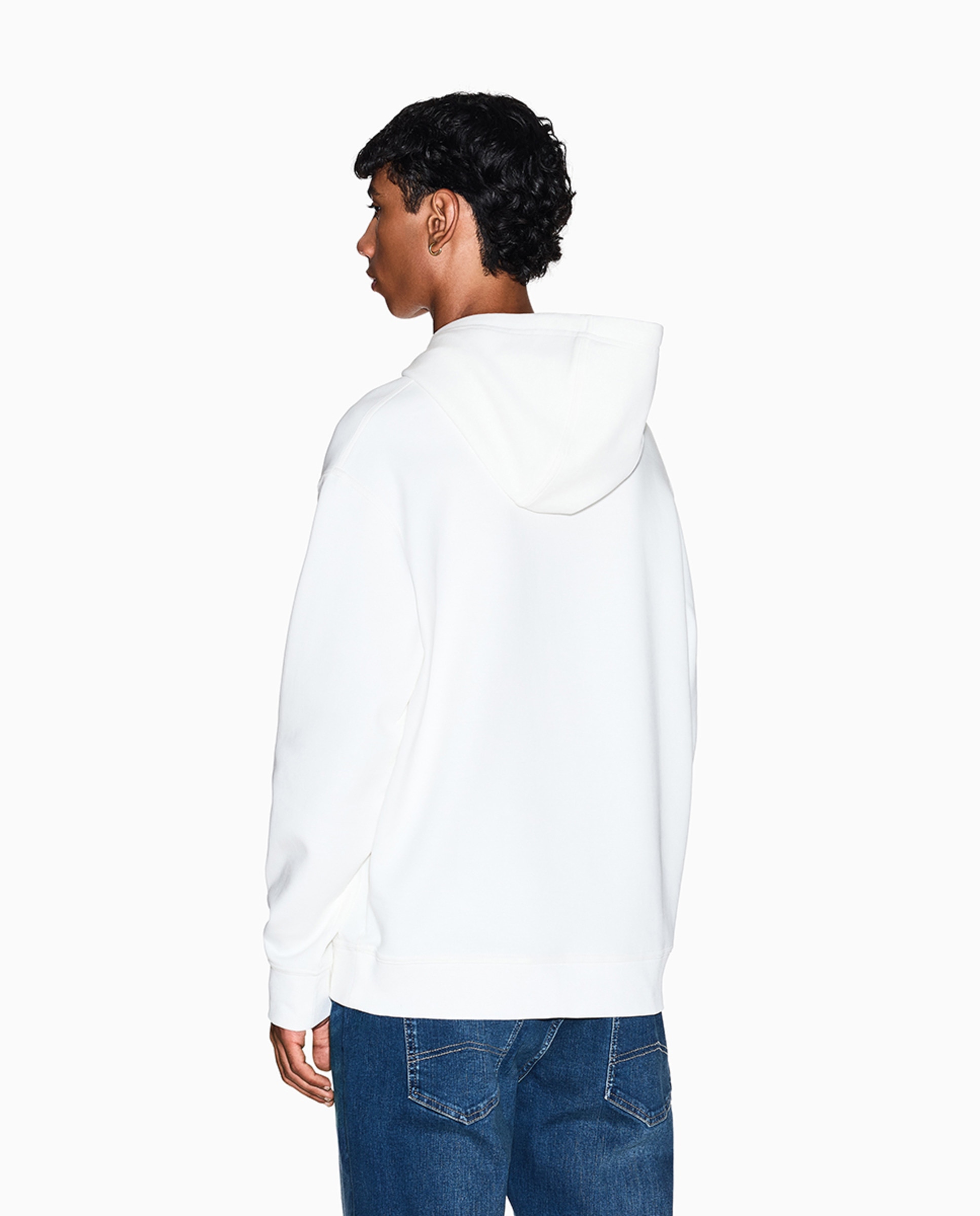 Sweatshirt com Logótipo em Contraste e Capuz Icon Project Branco-2