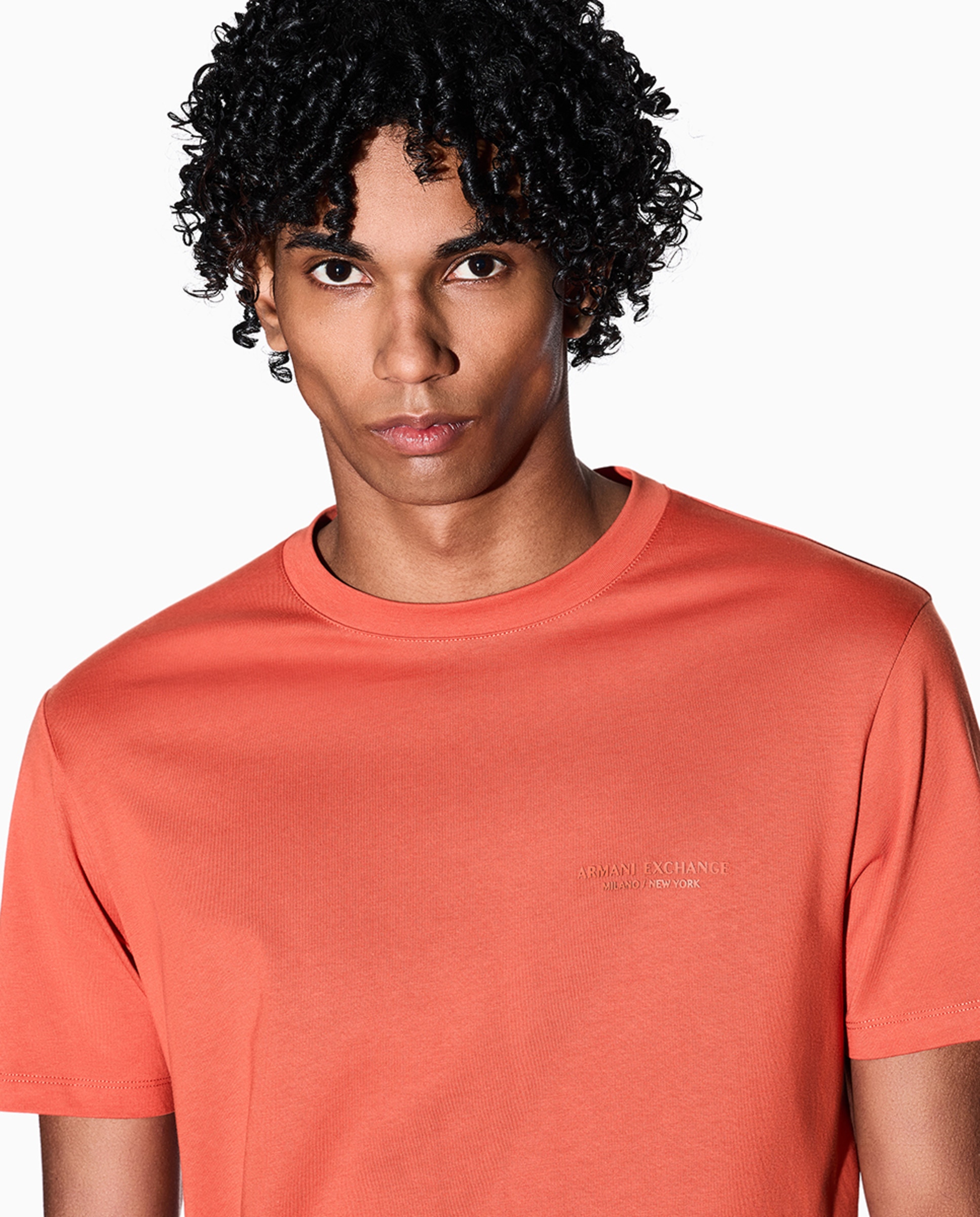 T-shirt de Manga Curta com Logótipo a Condizer Laranja-3