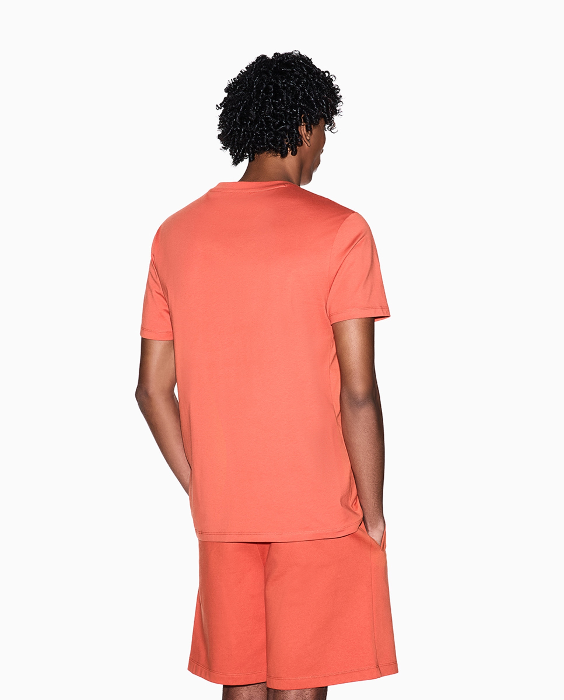 T-shirt de Manga Curta com Logótipo a Condizer Laranja-2