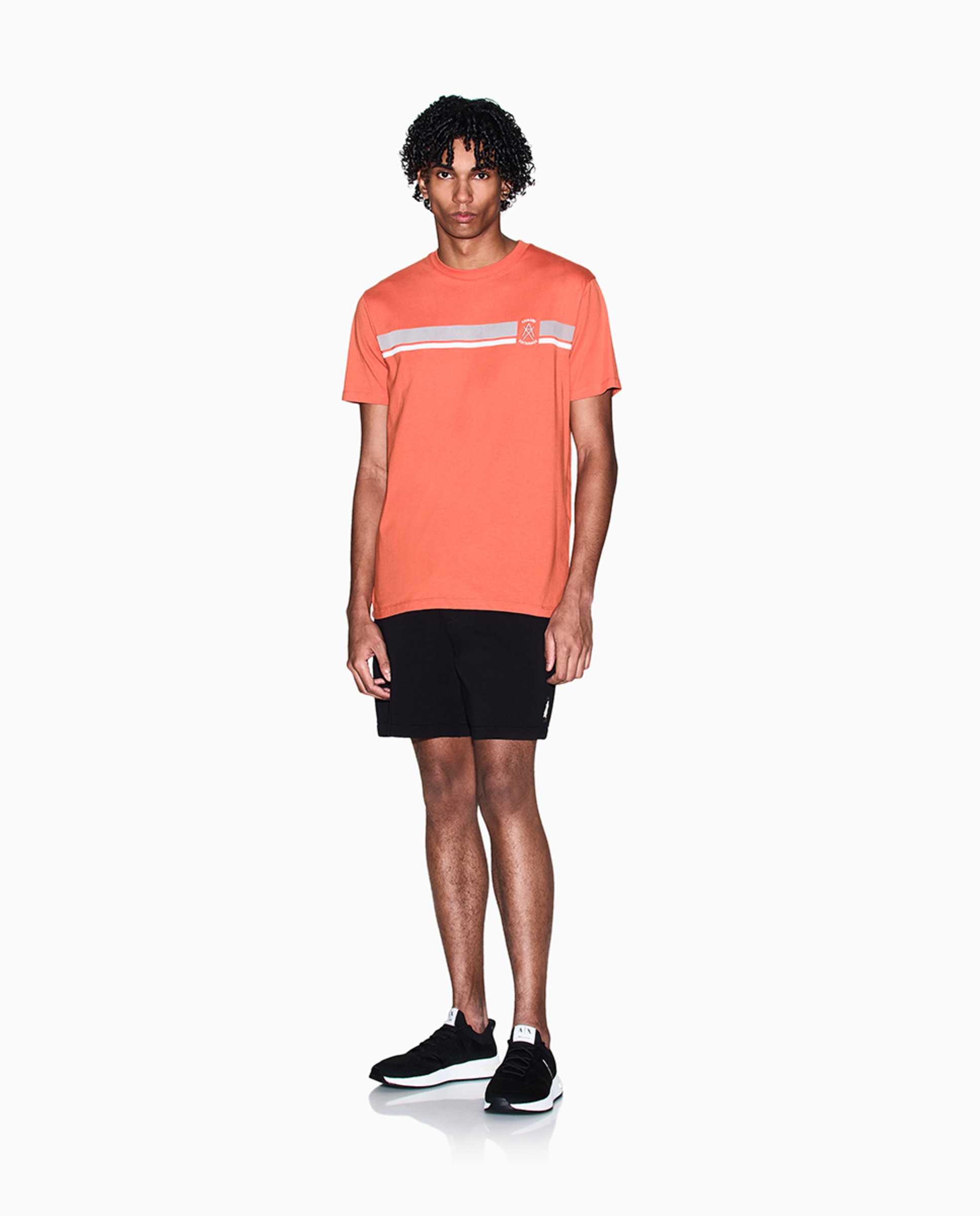 T-shirt Regular Fit com Manga Curta Laranja-5