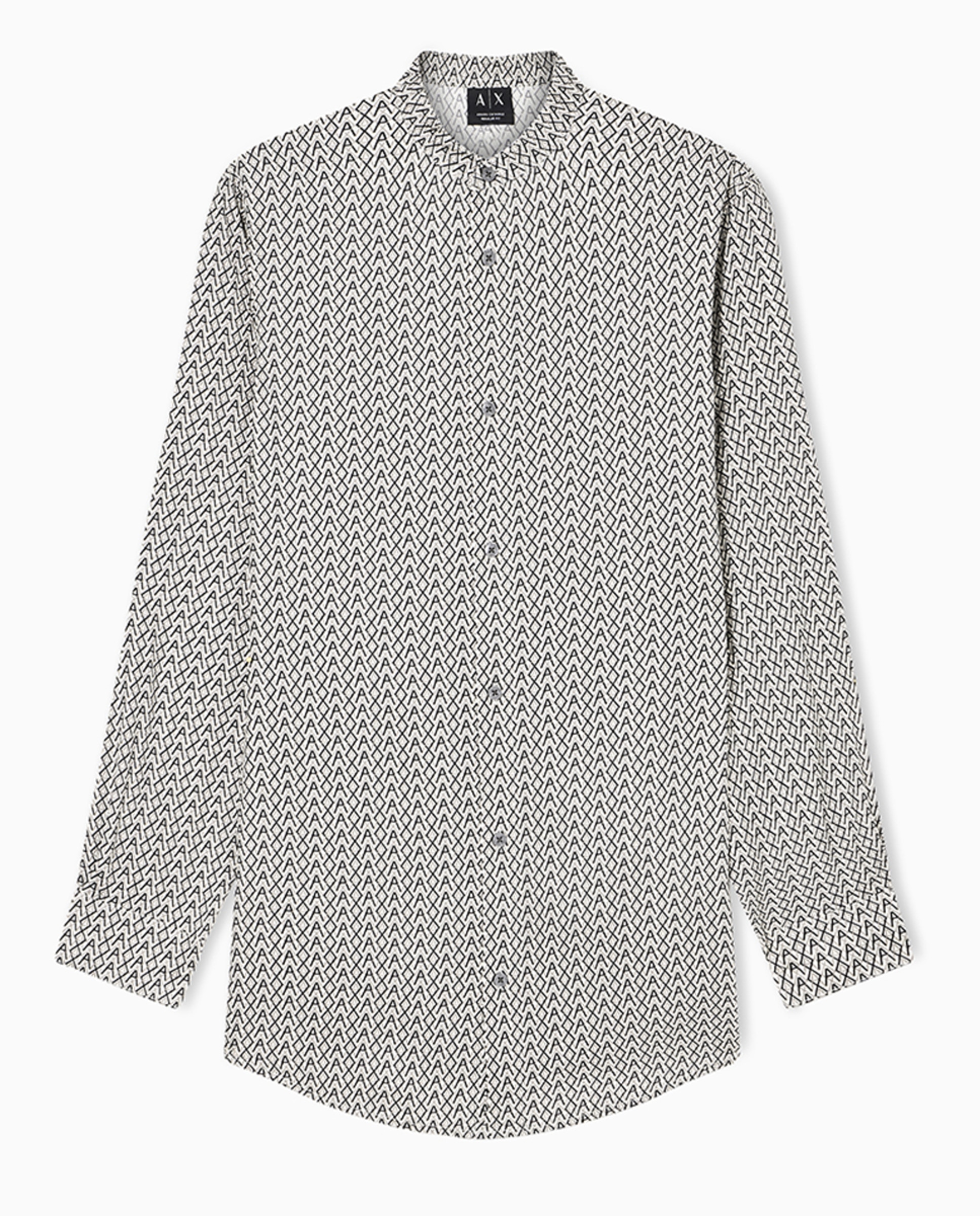 Camisa de Manga Comprida com Estampado Bege-4