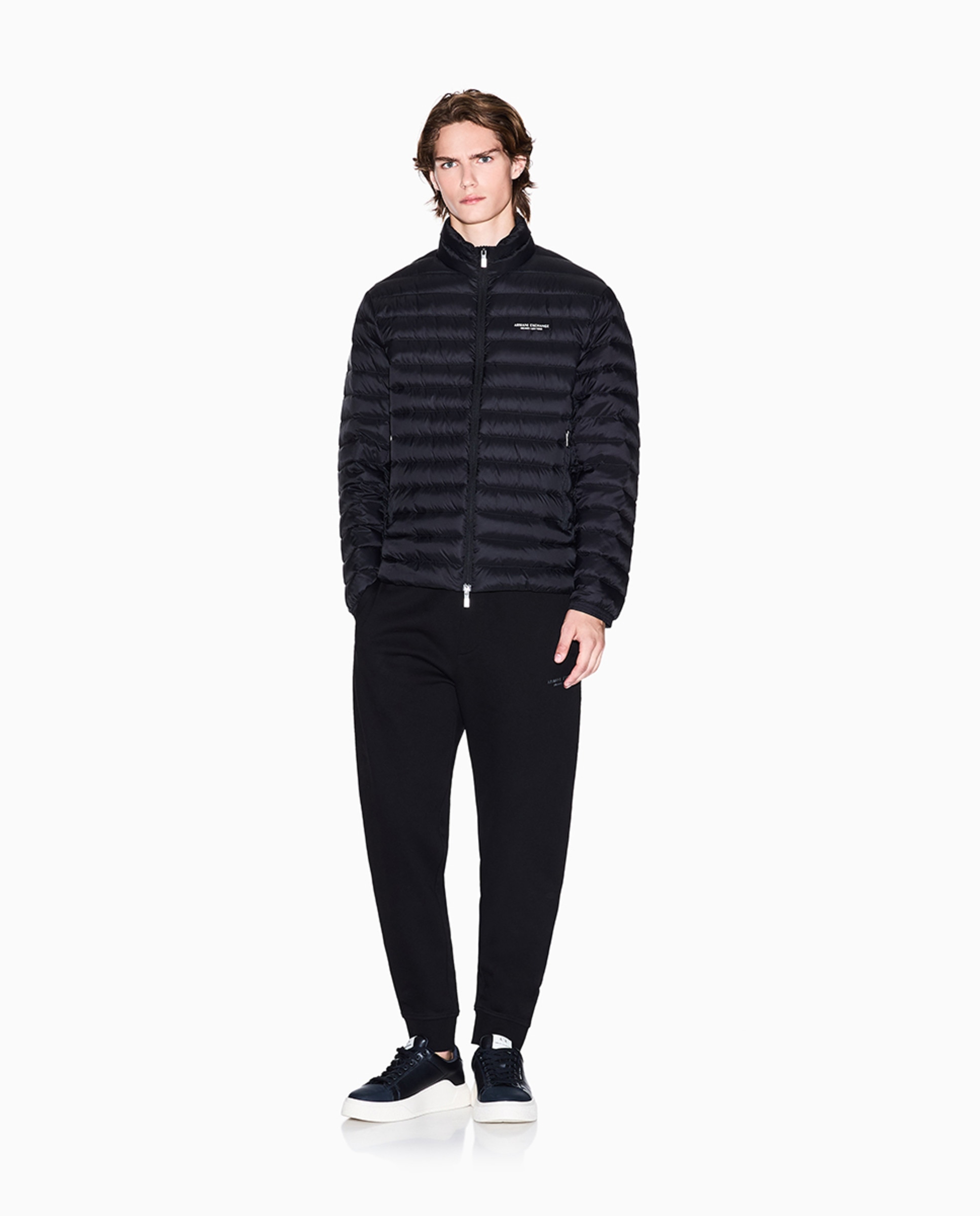 Blusão Acolchoado com Fecho de Correr de Carril Duplo Bege-5