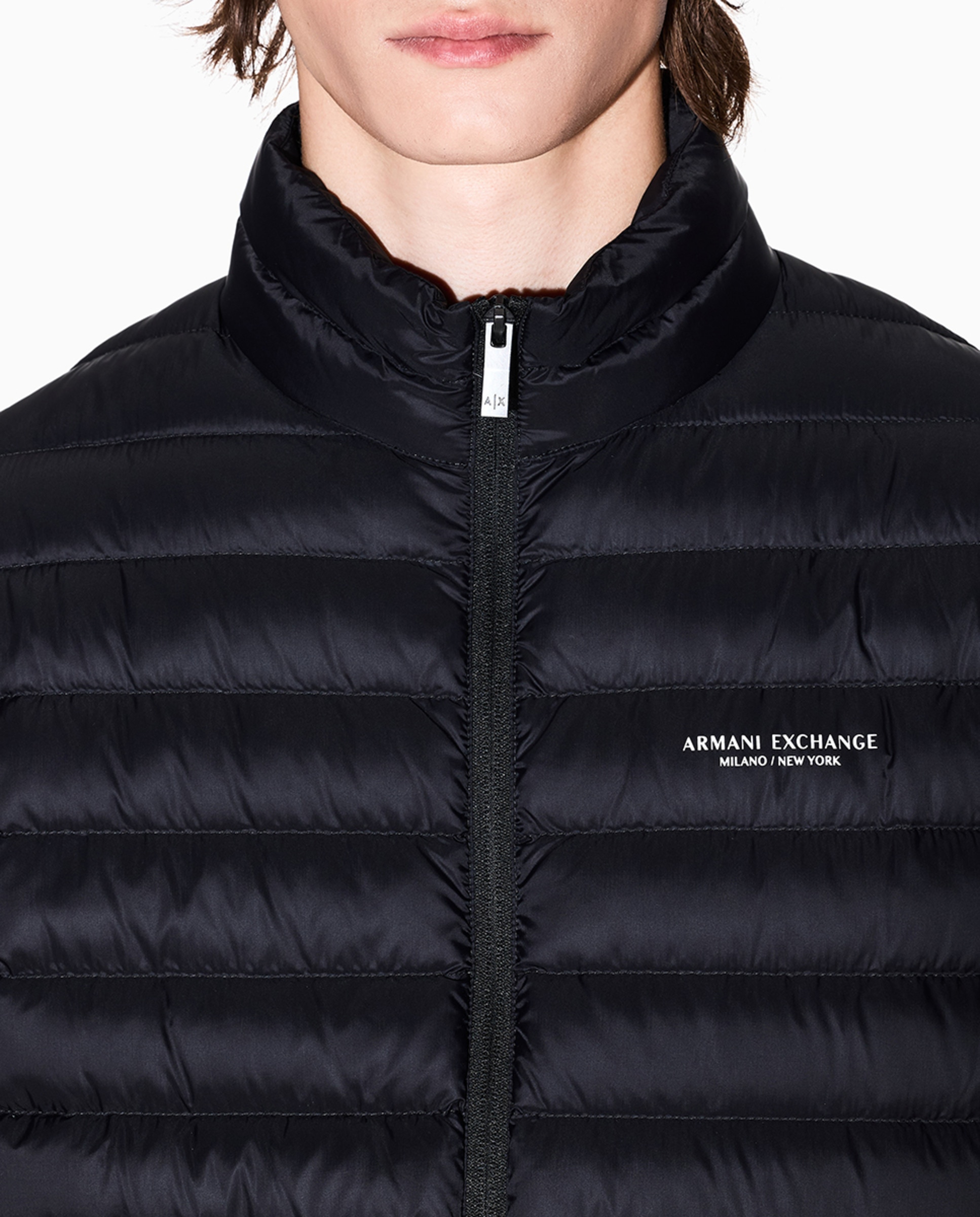 Blusão Acolchoado com Fecho de Correr de Carril Duplo Bege-3