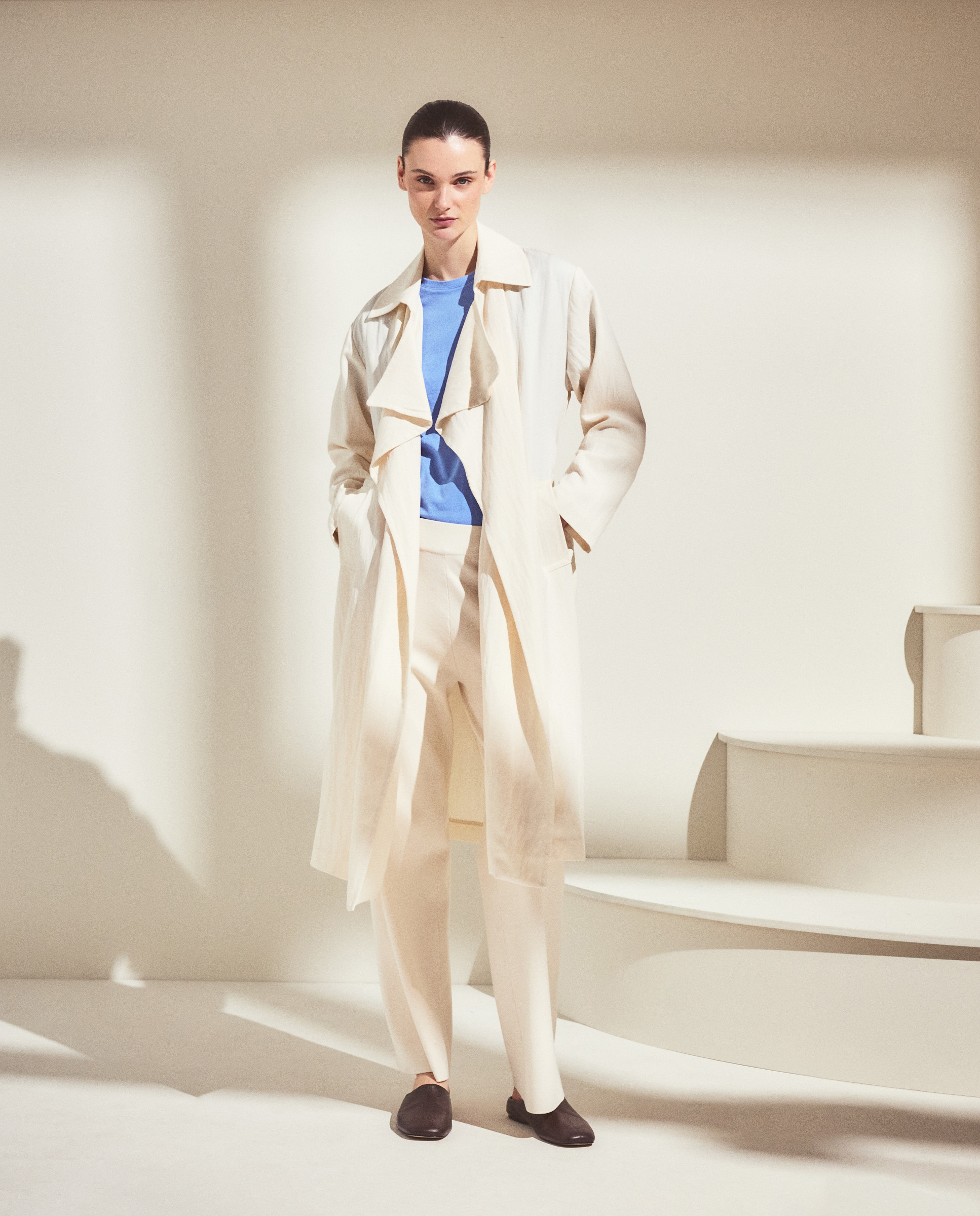 T-shirt de mulher com manga curta e decote redondo 400 Azul-2