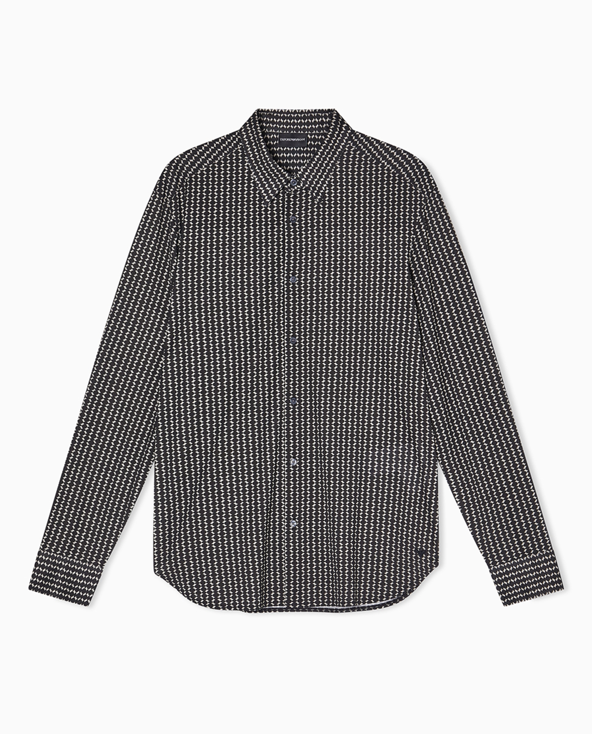 Camisa de Manga Comprida com Estampado Azul-marinho-2