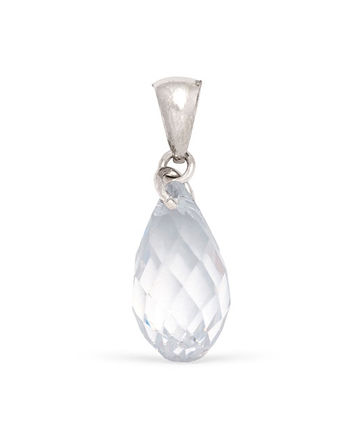 Imagen 0 de Colgante Plata de Ley 925. Forma ovalada con brillante de piedra natural ornamental