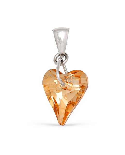 Imagen 0 de Colgante Plata de Ley 925. Corazón con brillante de piedra natural ornamental