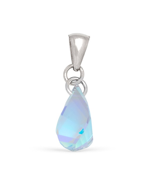 Imagen 0 de Colgante Plata de Ley 925. Forma pentagonal con brillante de piedra natural ornamental