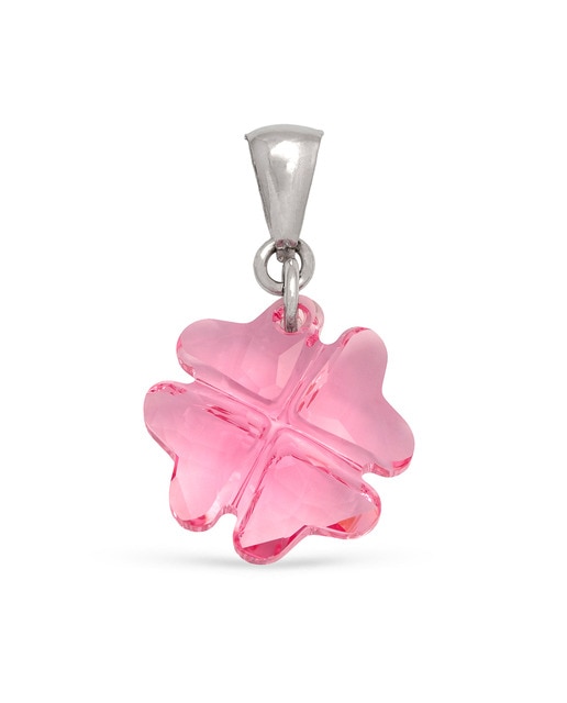 Imagen 0 de Colgante Plata de Ley 925. Trébol de la suerte con brillante de piedra natural ornamental