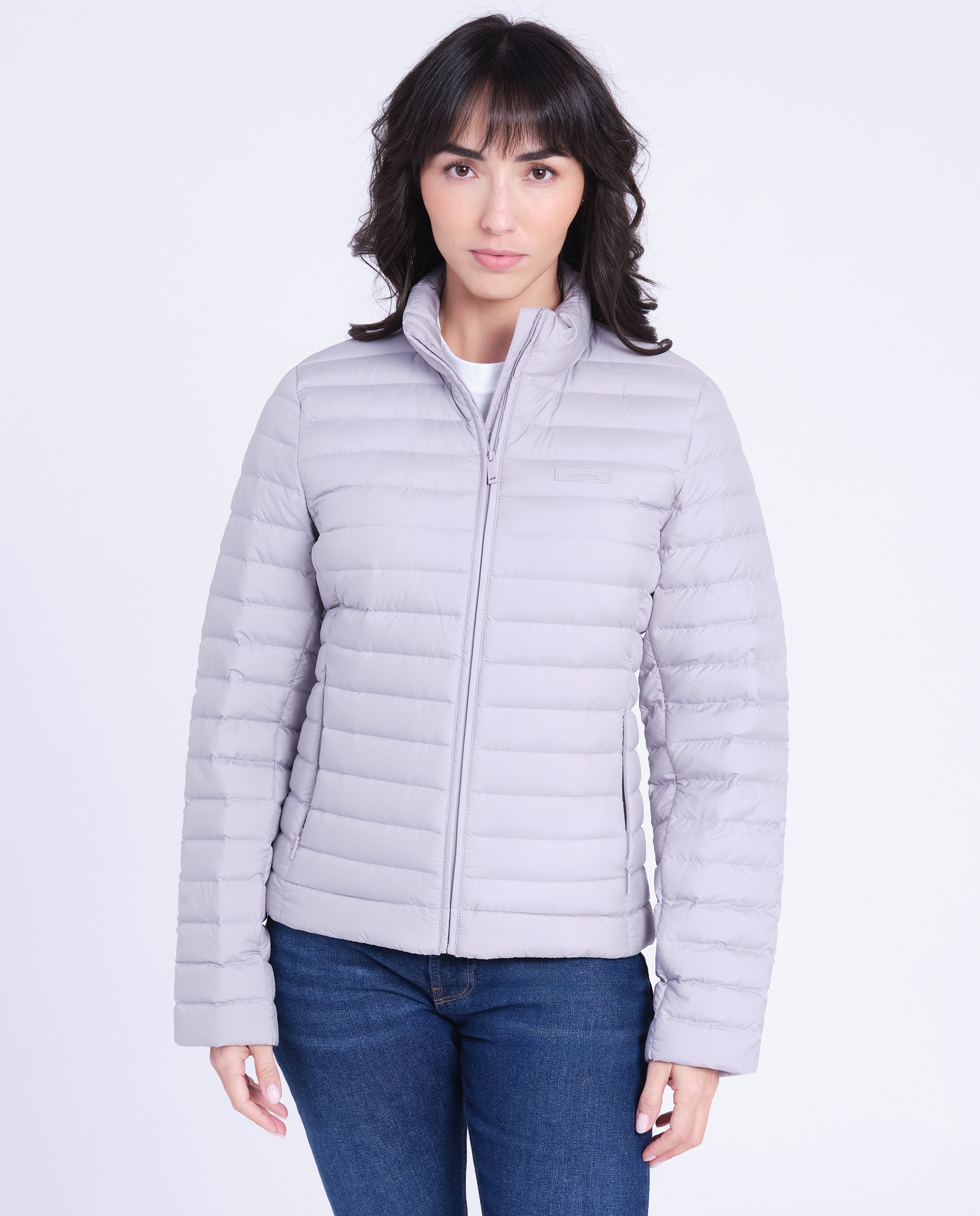 Sobretudo ultraleve de mulher Cinzento-claro-5