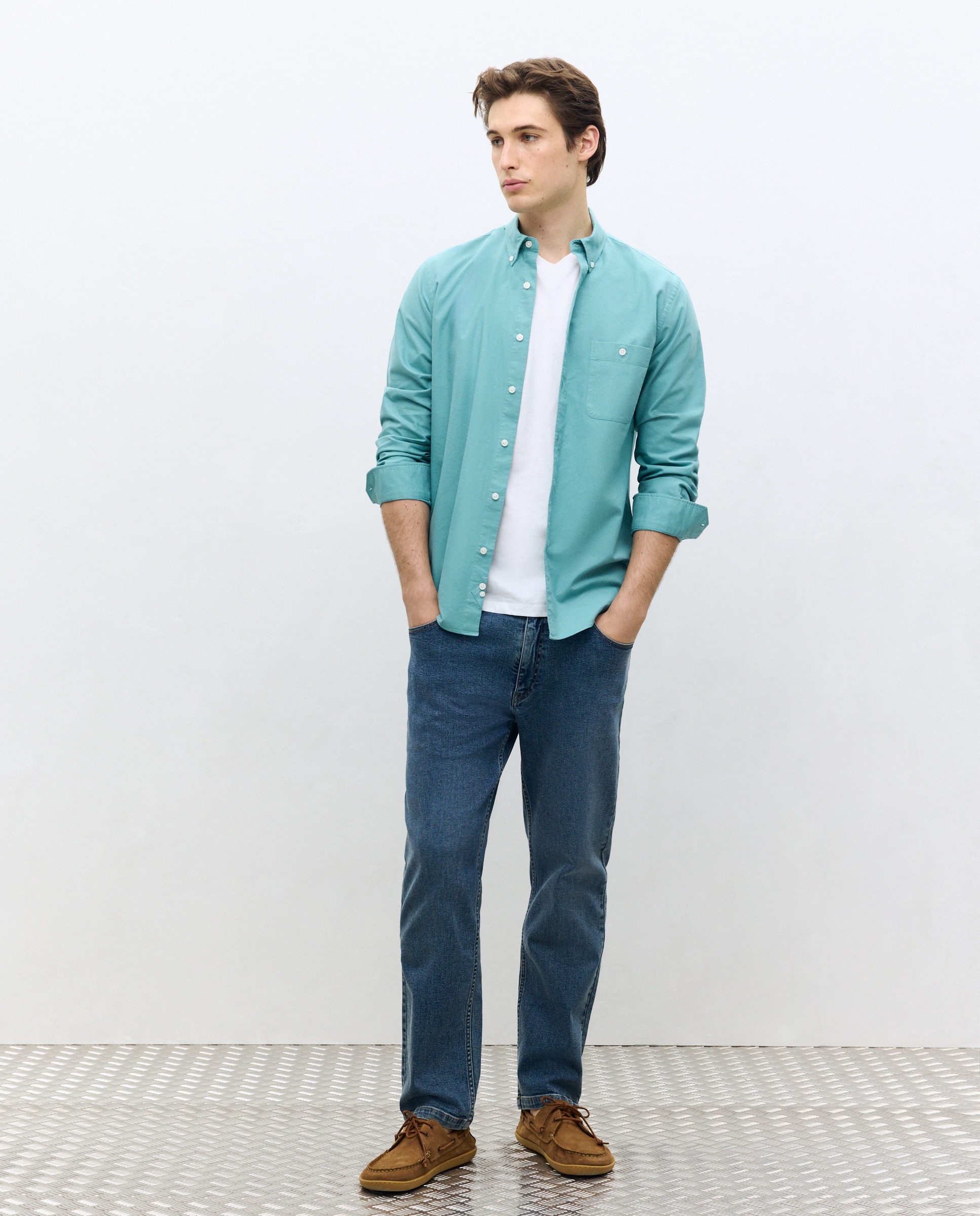 Camisa Casual Oxford Lisa Classic Fit Verde-3