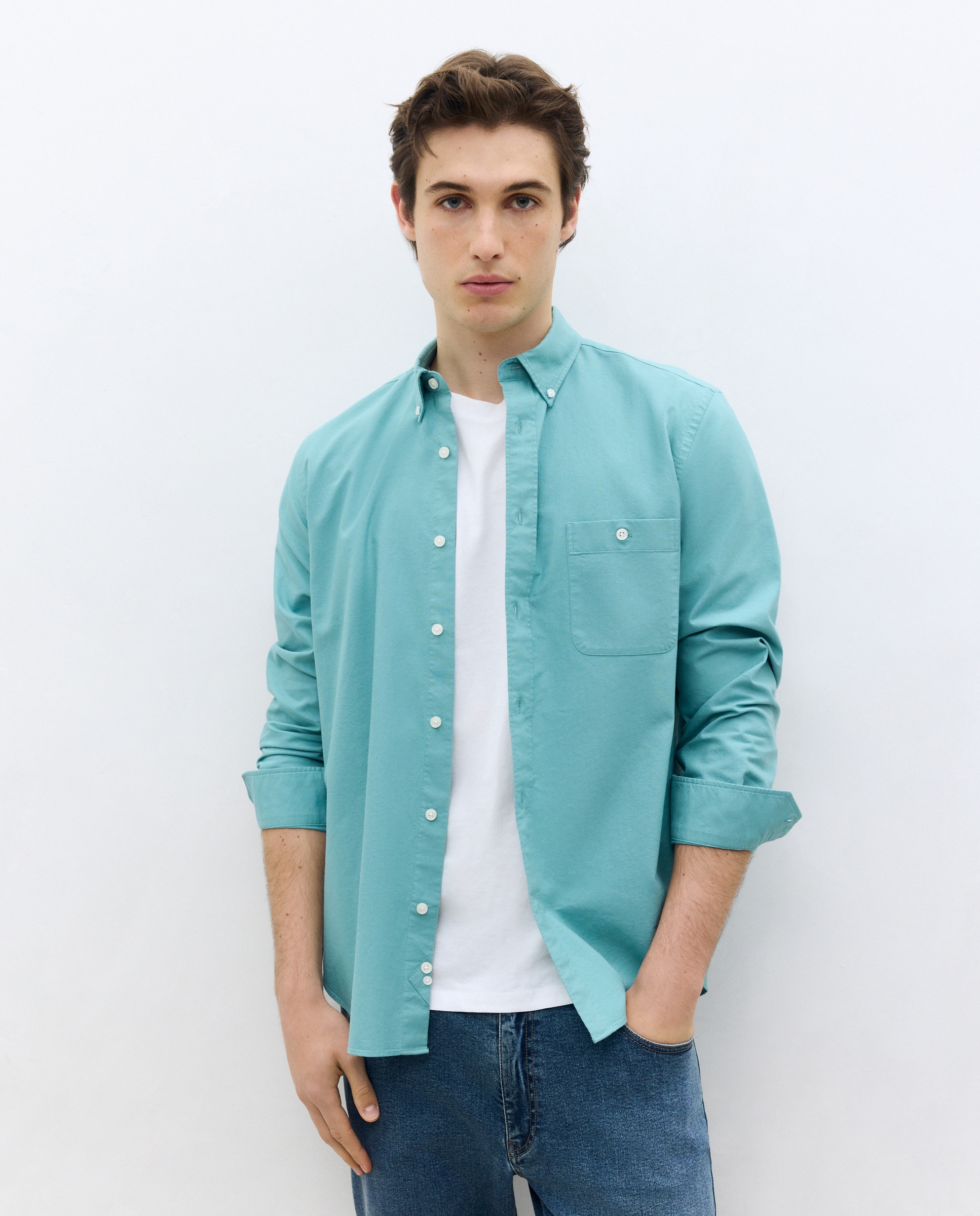 Camisa Casual Oxford Lisa Classic Fit Verde-2