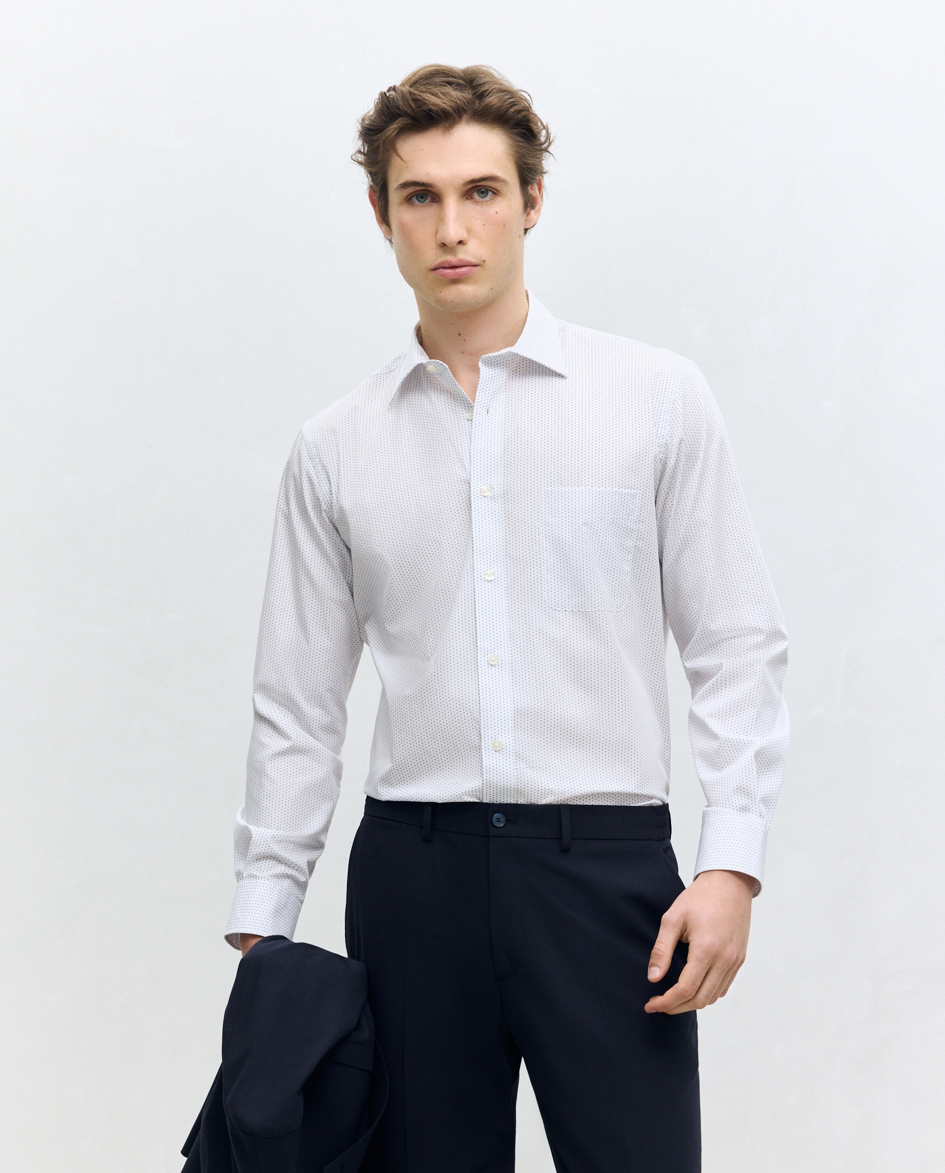 Imagem 0 de Camisa Clássica de Manga Comprida com Estampado de Gravata Classic Fit