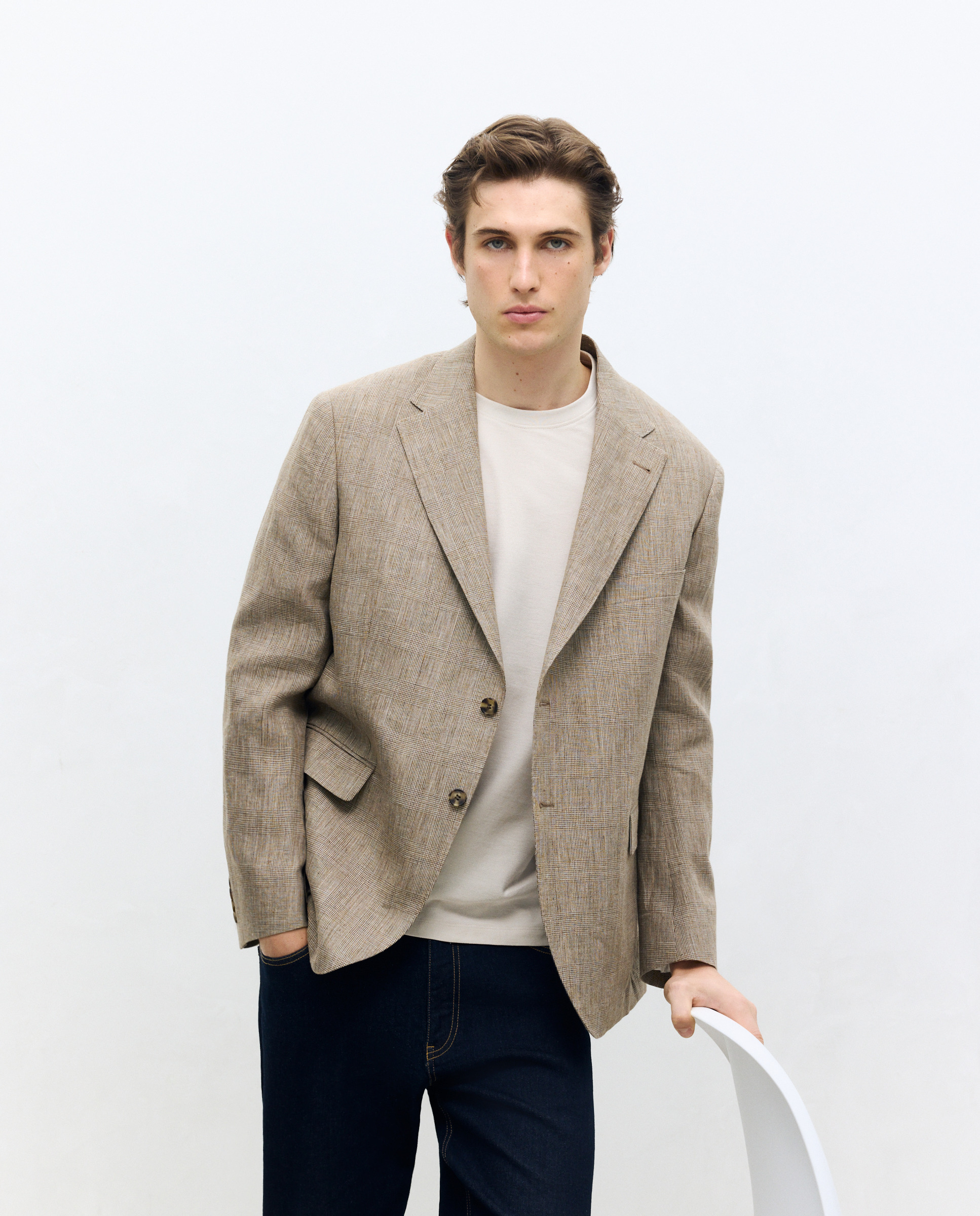 Imagem 0 de Casaco de Linho aos Quadrados Príncipe de Gales