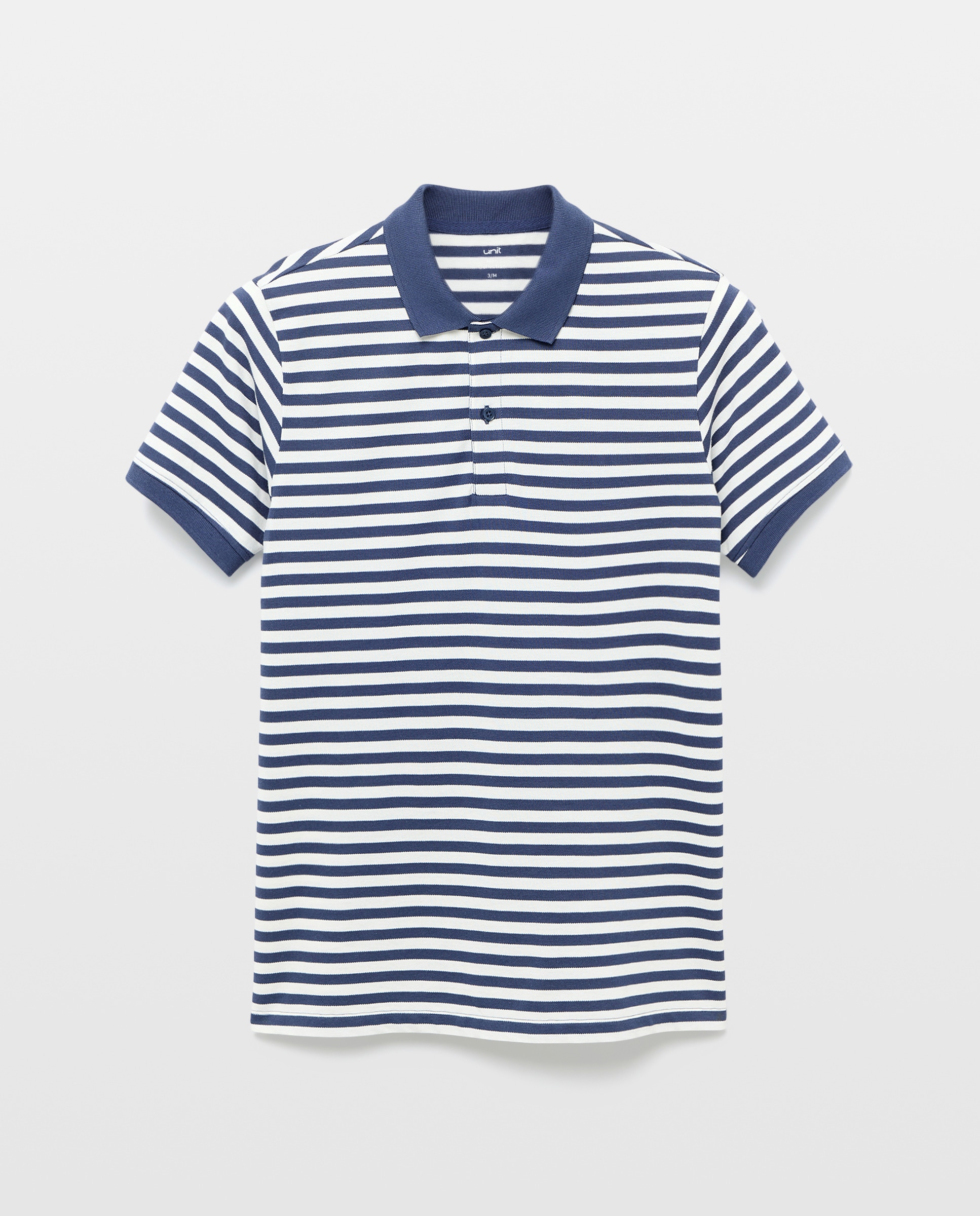 Polo de hombre manga corta raya fina Azul marino-4