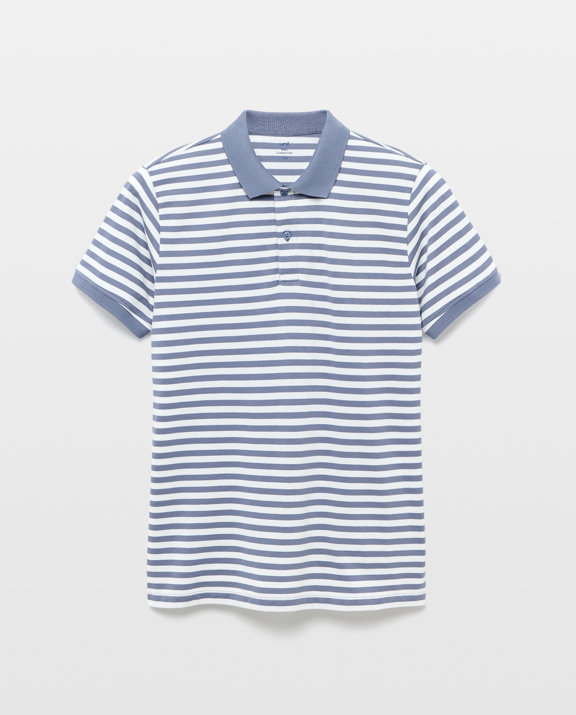 Polo de hombre manga corta raya fina 400 Azul-4