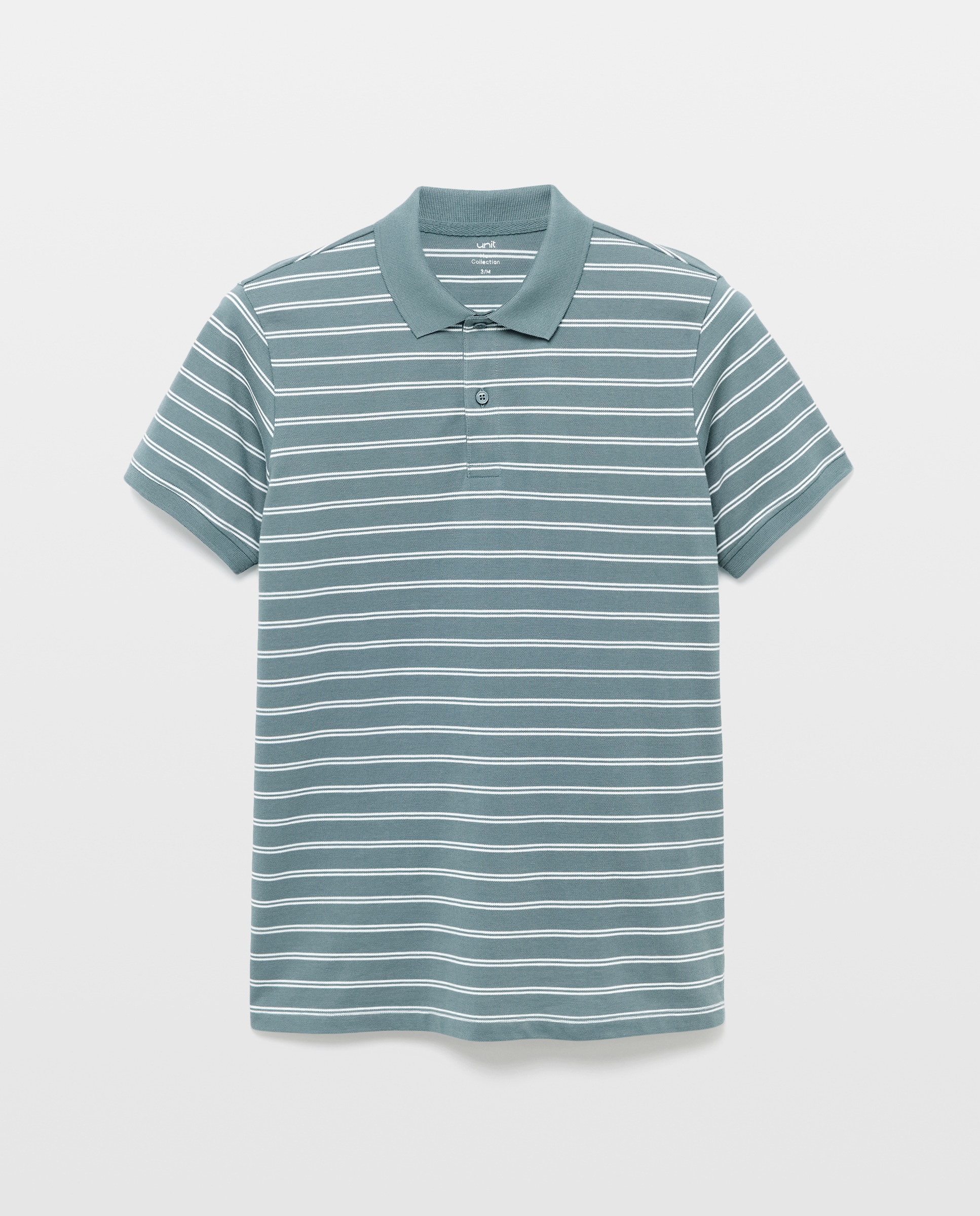 Polo de hombre manga corta raya fina 530 Verde oscuro-4