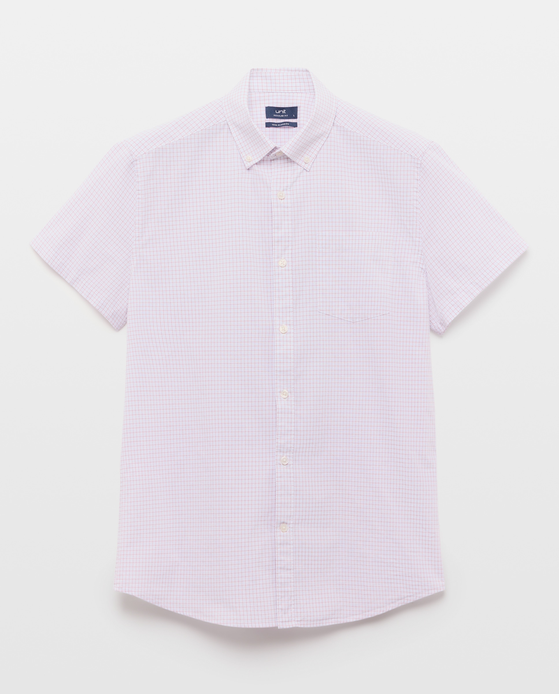 Camisa sport manga corta hombre popelín 220 Rosa palo-4
