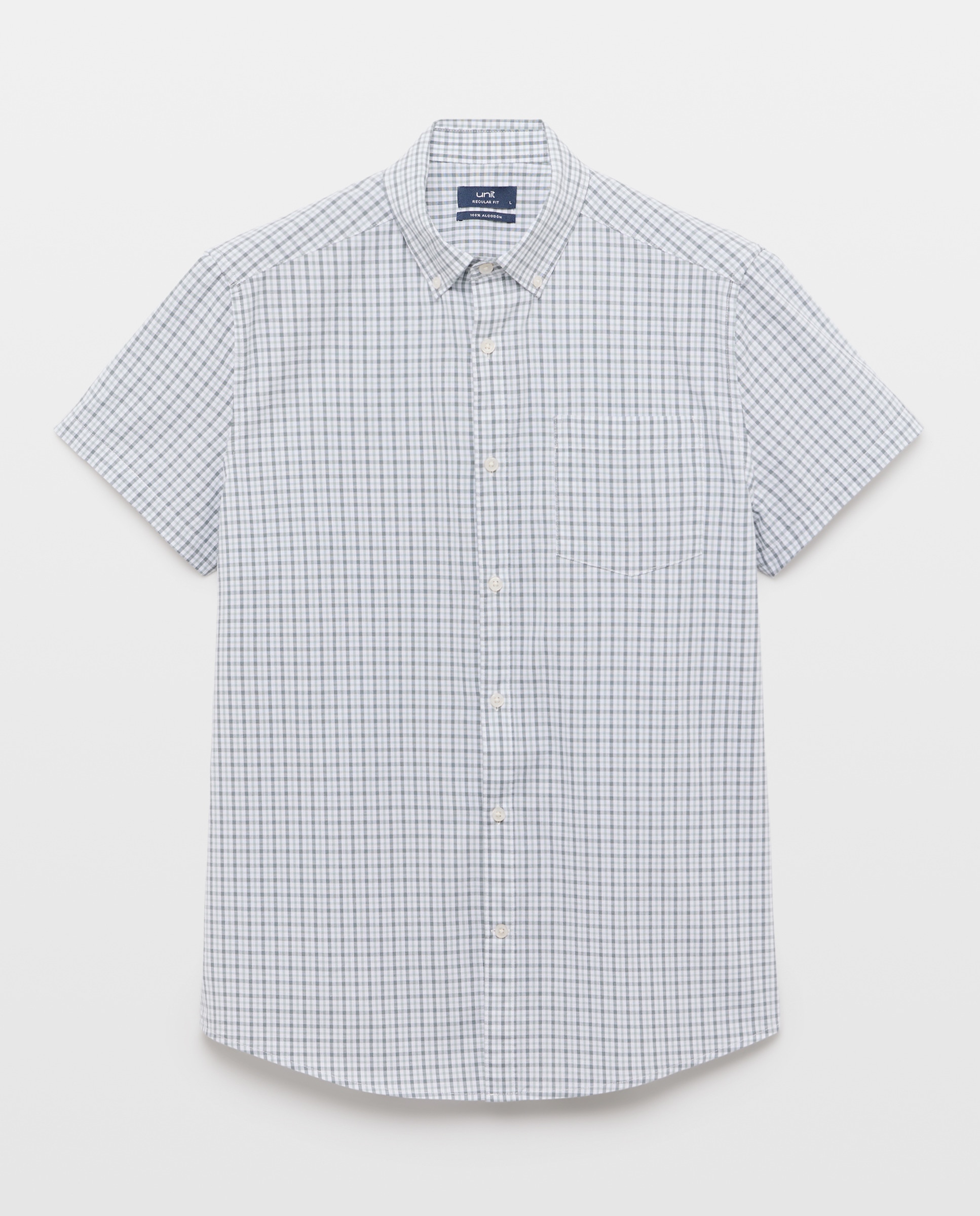 Camisa sport manga corta hombre popelín 510 Verde claro-4