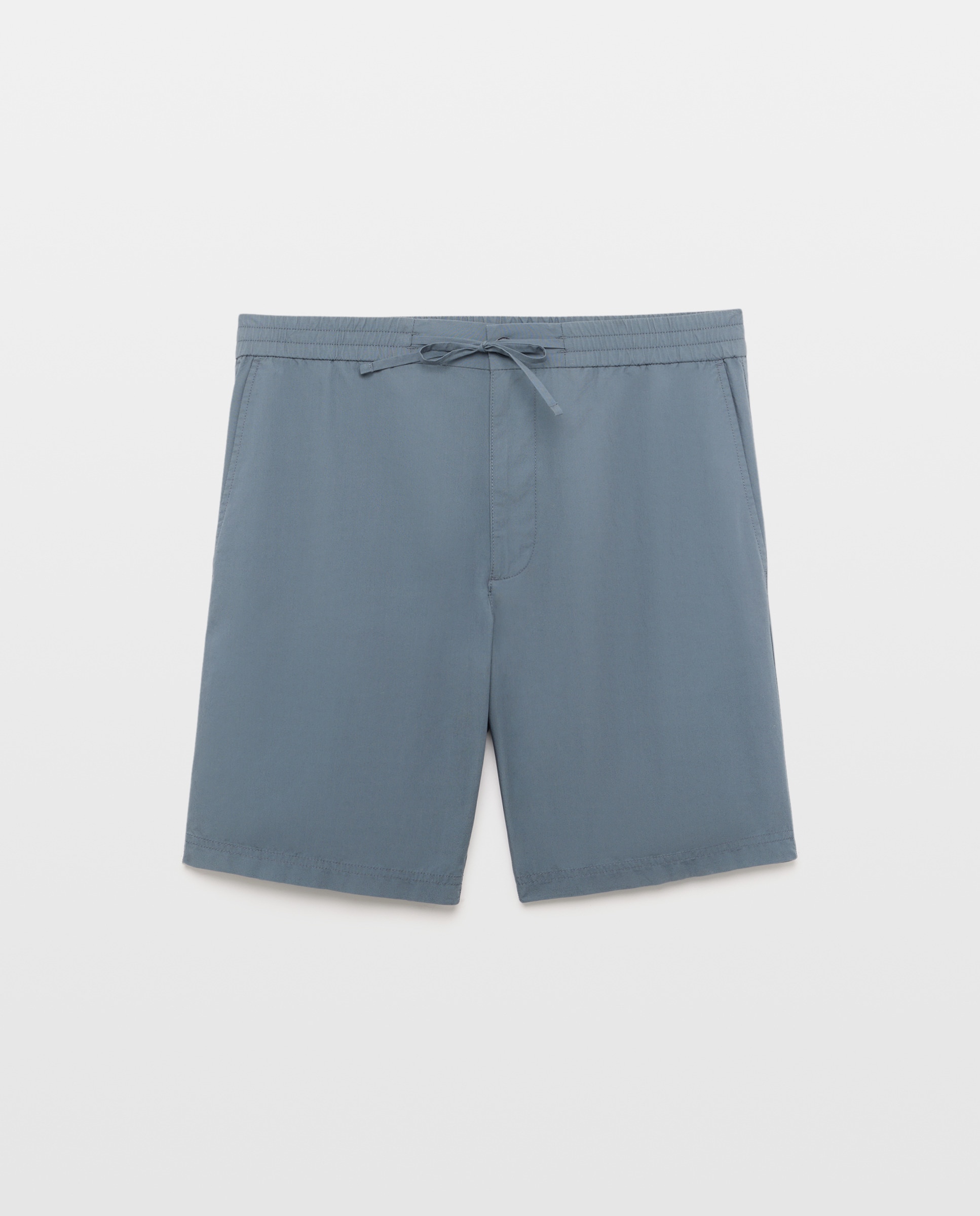 Bermuda hombre chino con goma popelin 430 Azul oscuro-4