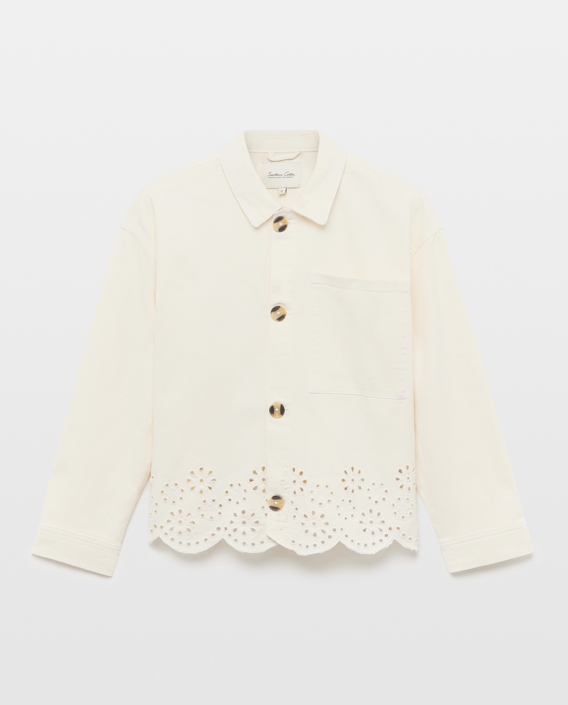 Sobrecamisa Bordada Perfurada Branco-4