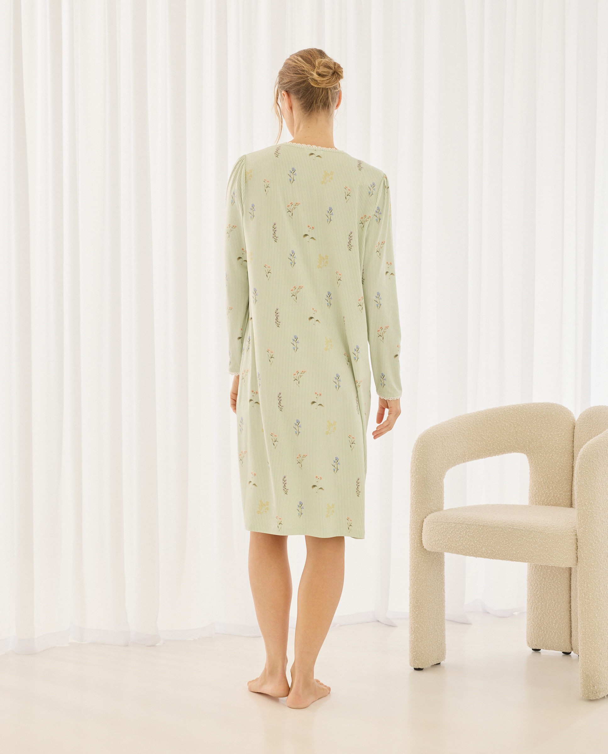 Camisa de Dormir com Estampado Floral e Carcela Multicolor-2