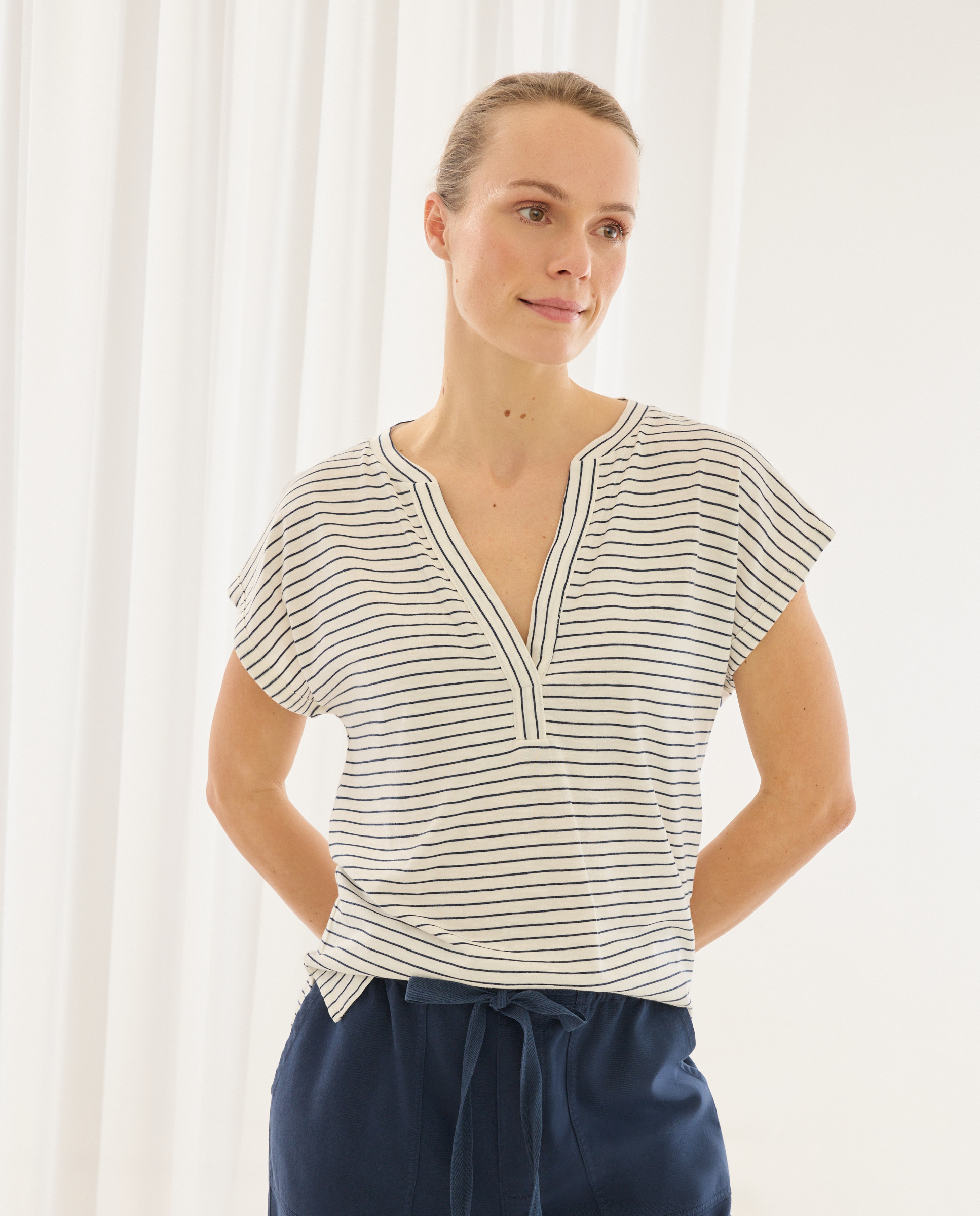 Imagem 0 de T-shirt Básica às Riscas