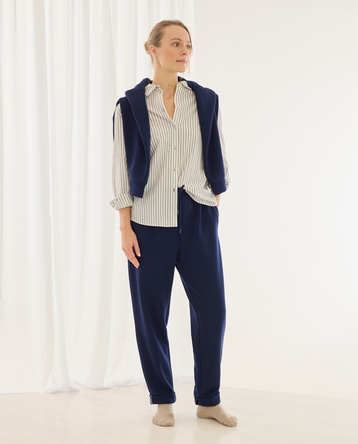 Imagem 0 de Calças Regular com Detalhes na Bainha