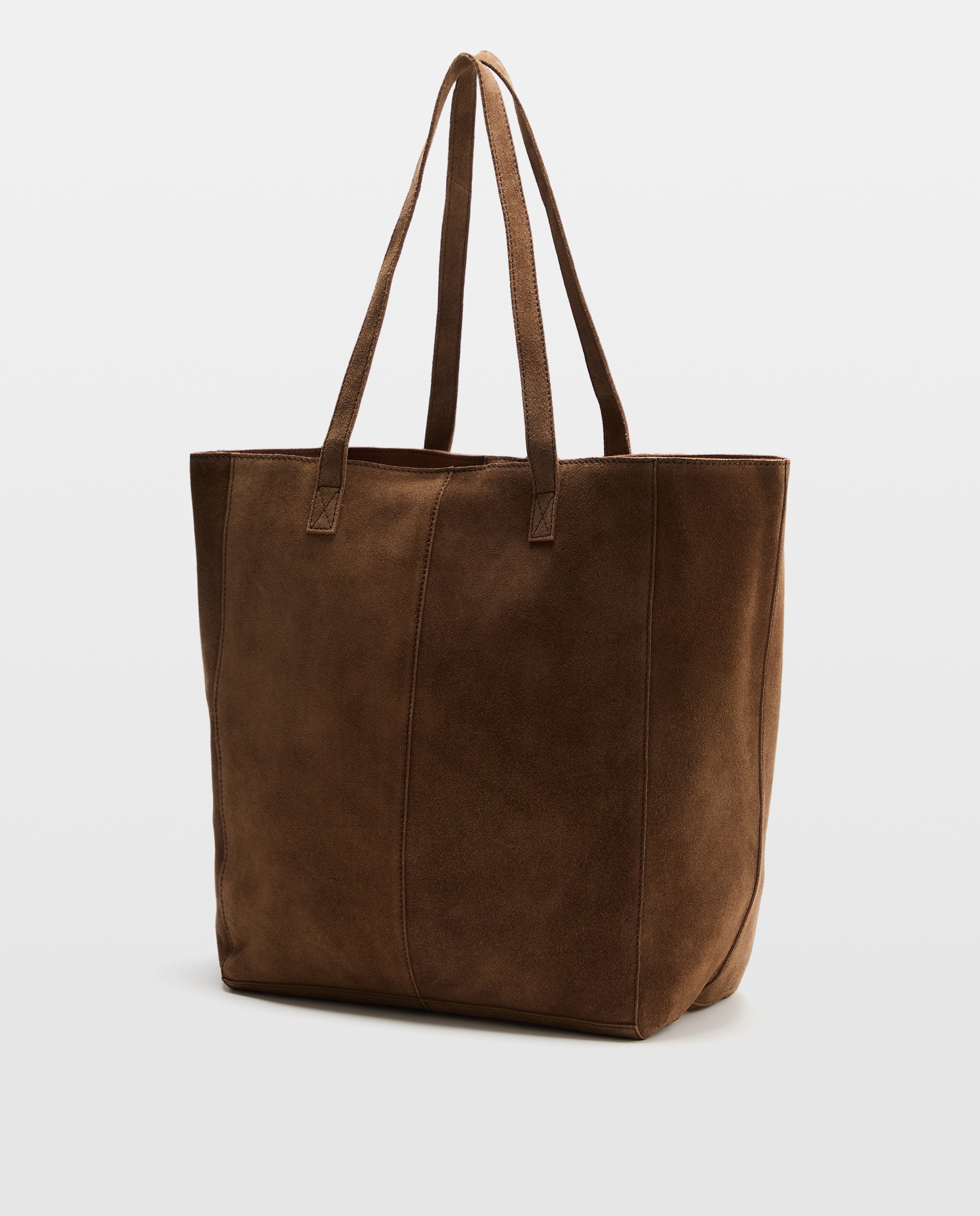 Bolso mujer shopper piel Marrón-2