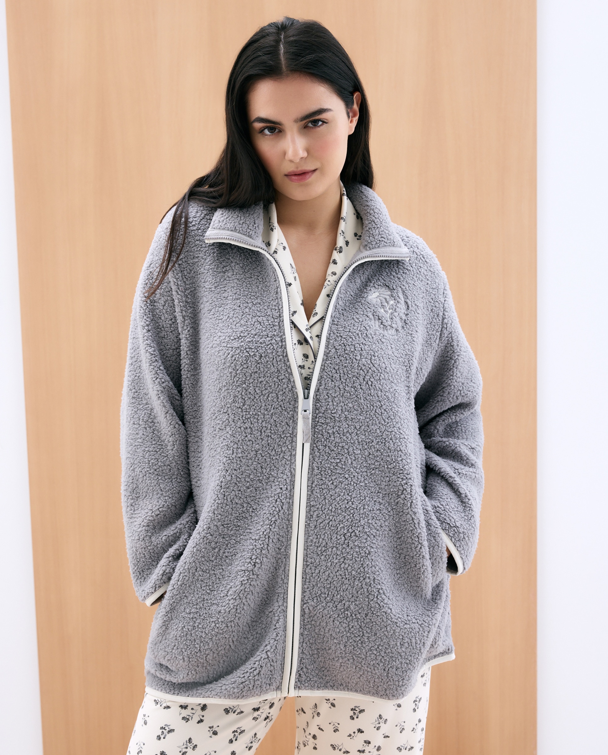 Robe com fecho-éclair 820 Cinzento Médio-2