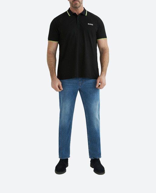 Imagen 0 de Polo manga corta de hombre con contrastes talla grande