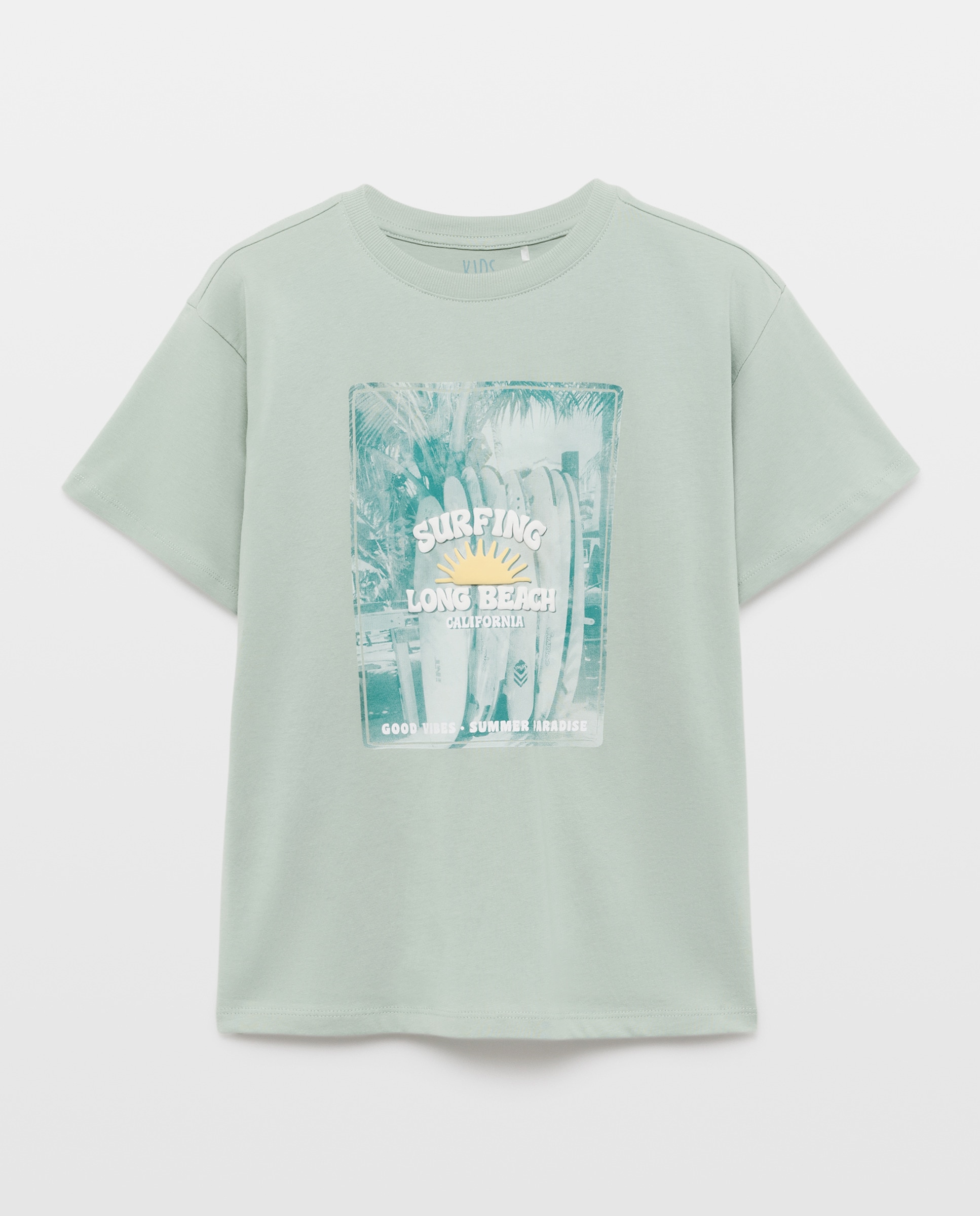 T-shirt de Manga Curta com Estampado Fotográfico Kids El Corte Inglés Verde-4