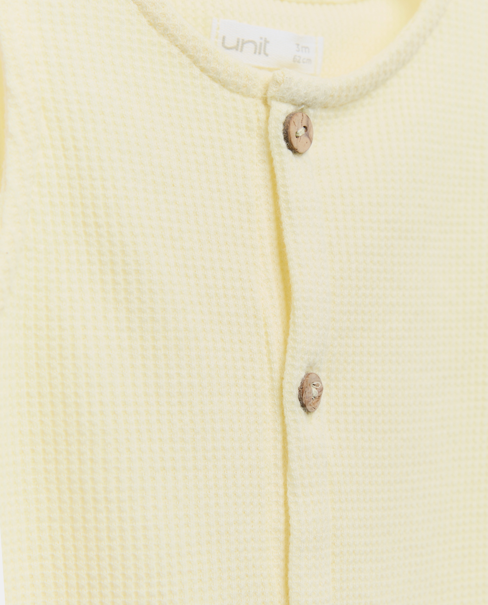 Pijama de bebé waffle sin mangas 310 Amarillo claro-3