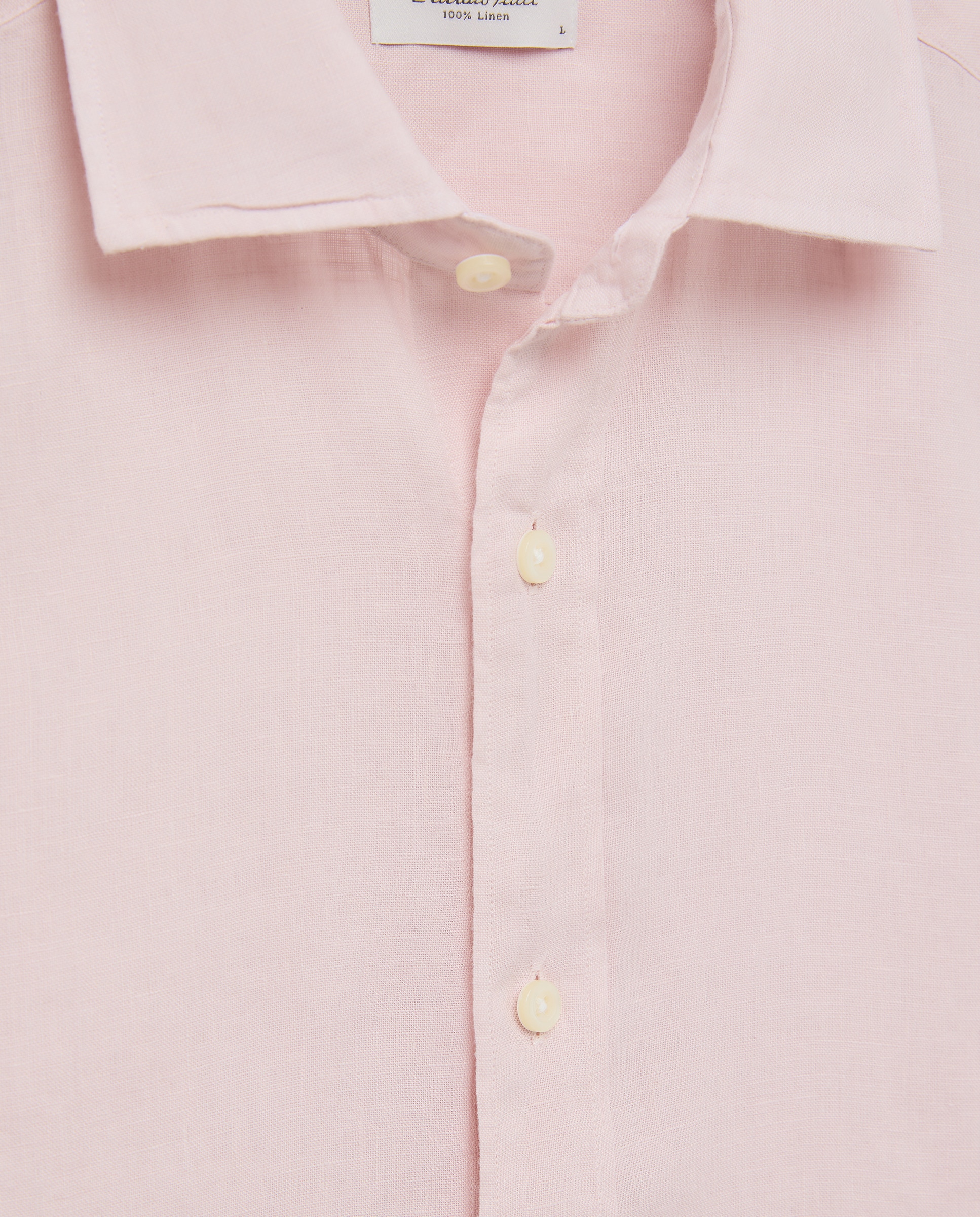 Camisa de Linho Lisa Rosa-5