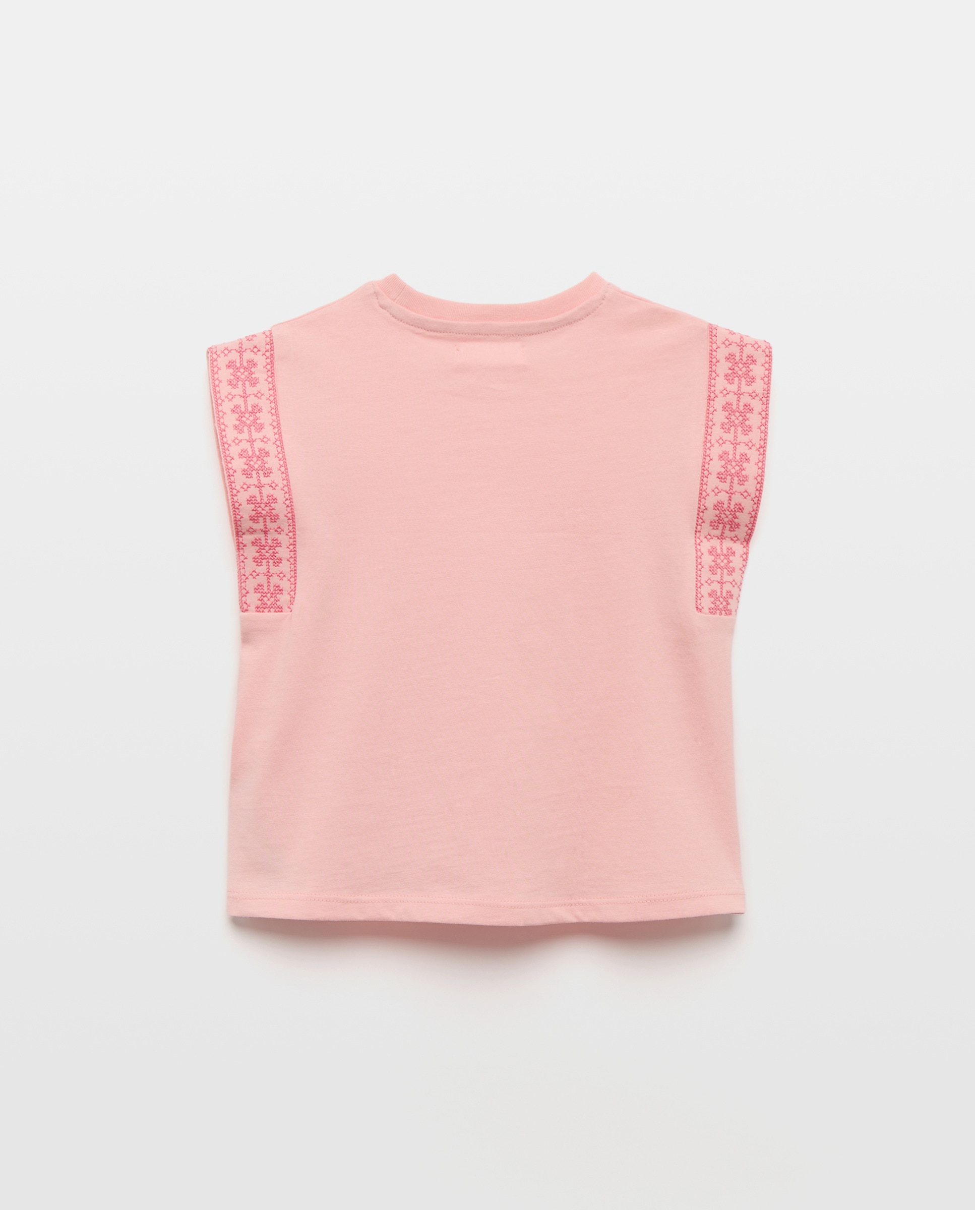 Camiseta niña punto de cruz 230 Rosa oscuro-2
