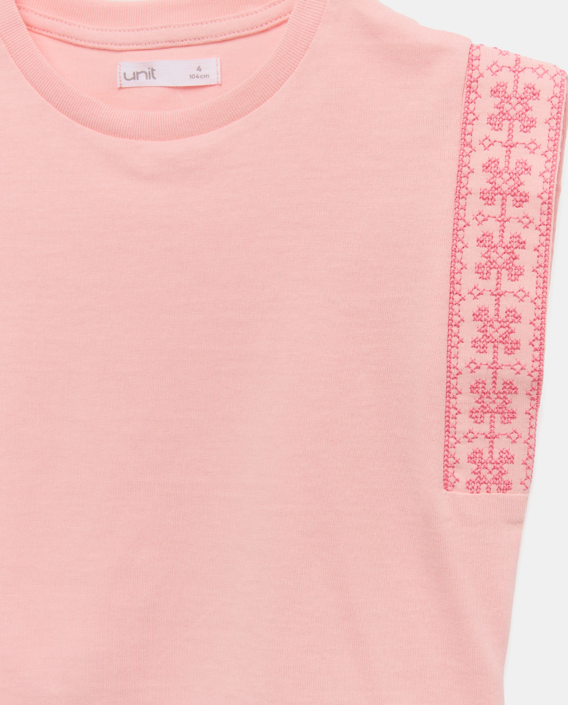 Camiseta niña punto de cruz 230 Rosa oscuro-3