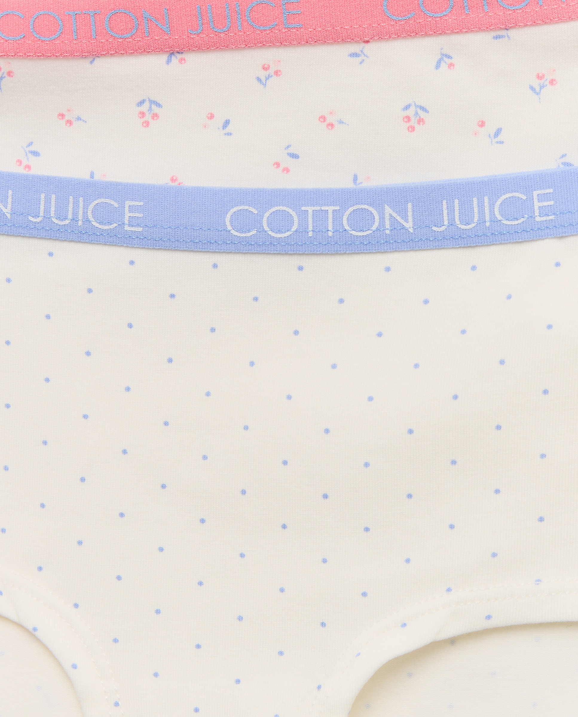 Pack de 2 Calções com Estampado Floral e às Bolinhas Cotton Juice Branco-3