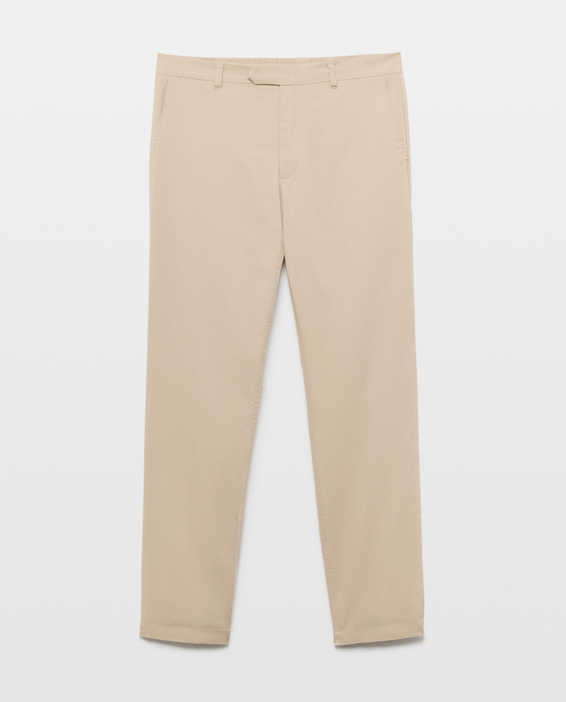 Pantalón hombre chino con lino 730 Camel-4