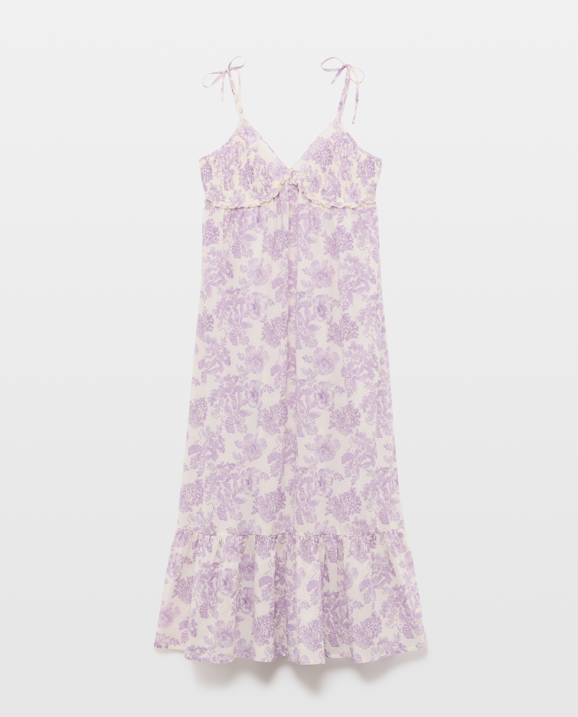 Vestido de Chiffon de Algodão Branco-4